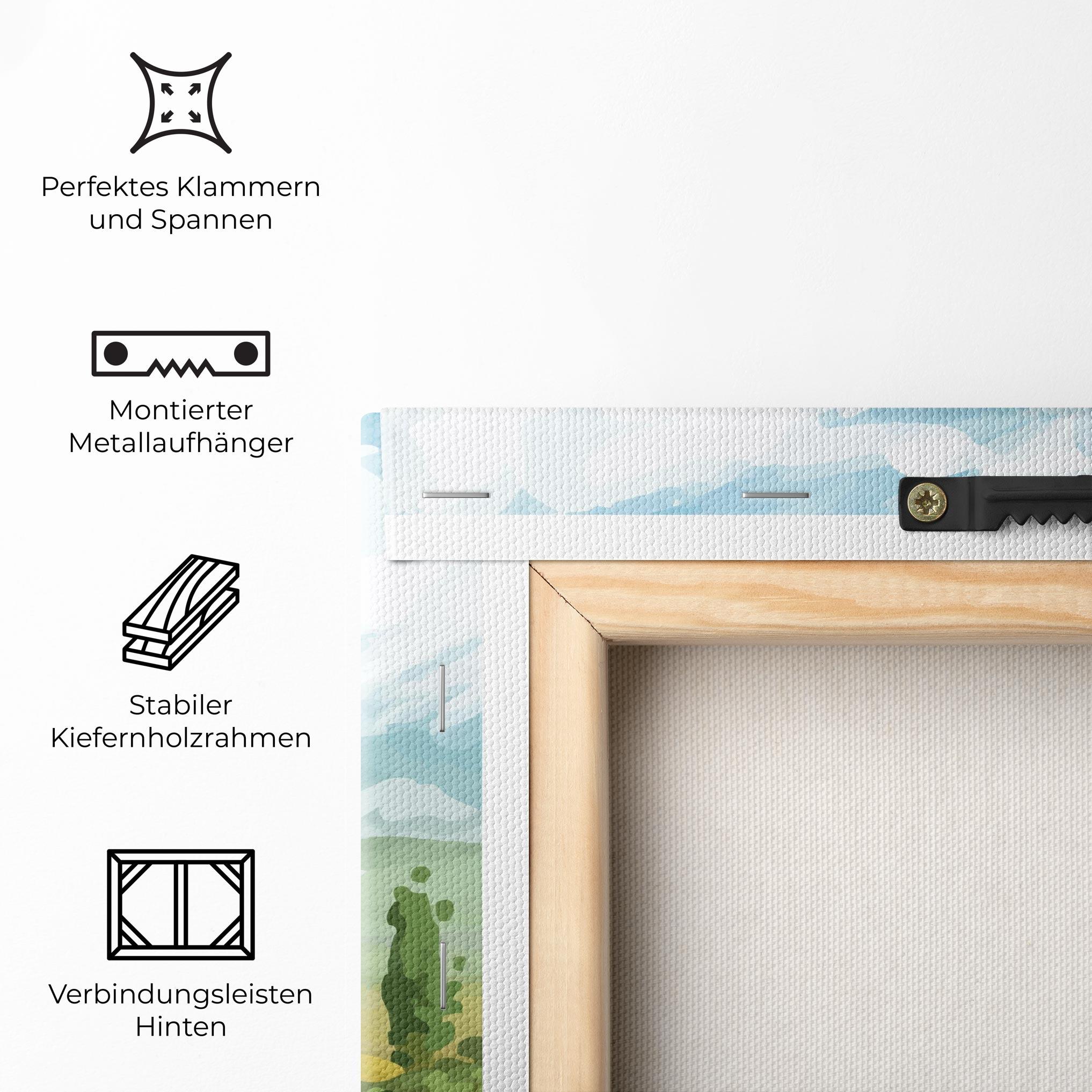 Leinwandbild Orange Yellow House mockup 5