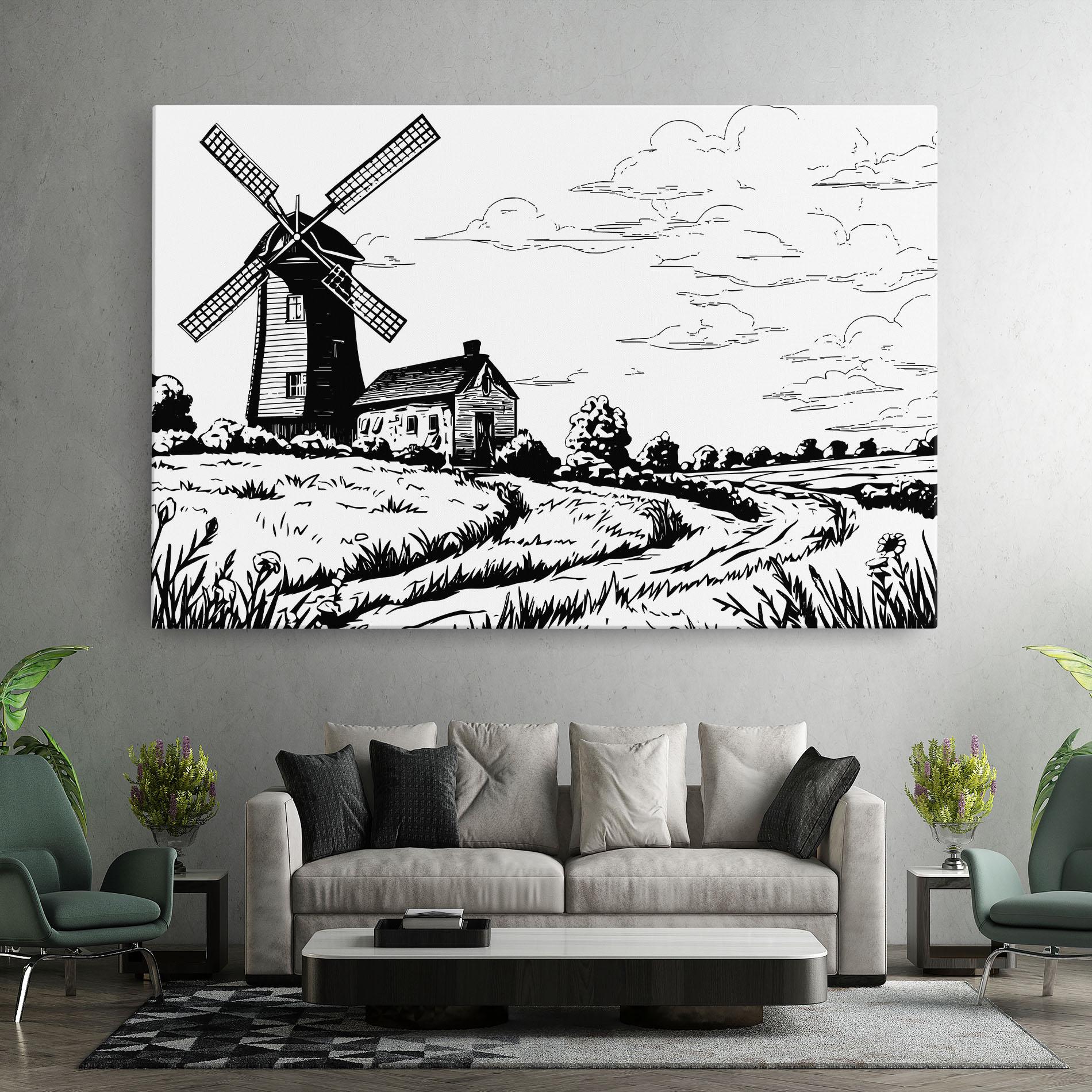 Leinwandbild Black Line Wheat mockup 7