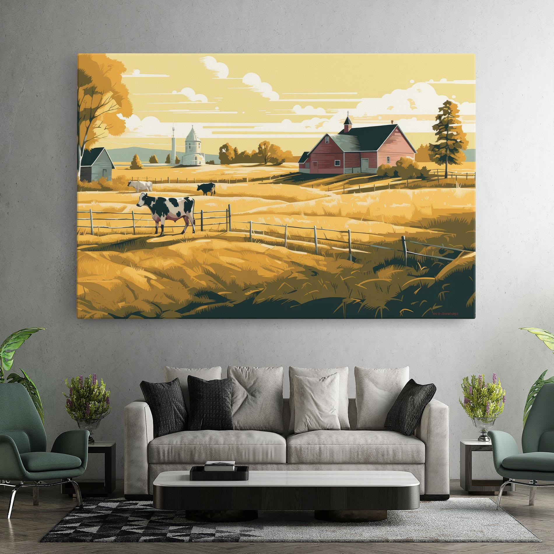Leinwandbild Cows Sunlight Farm mockup 7
