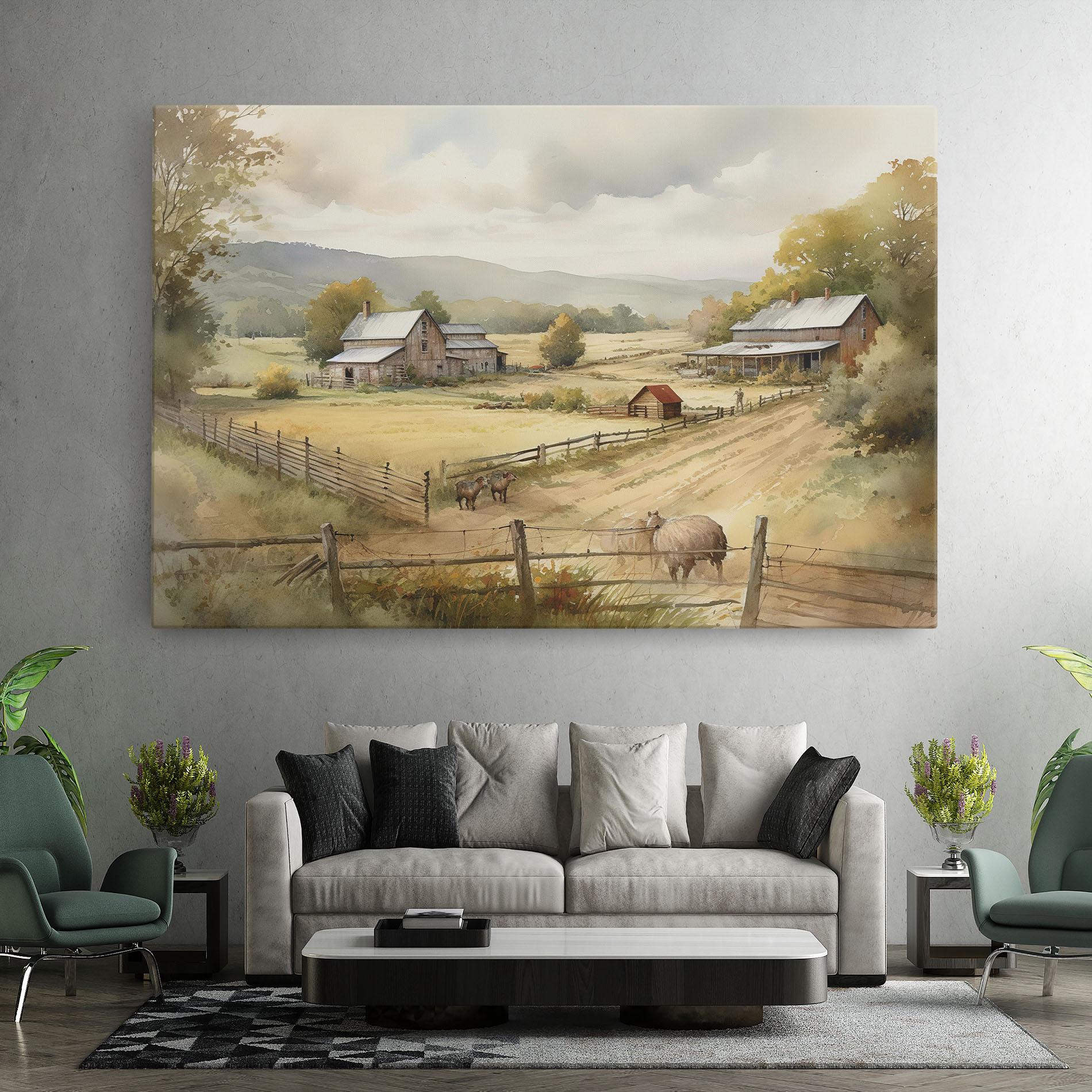 Leinwandbild Rural Field mockup 7