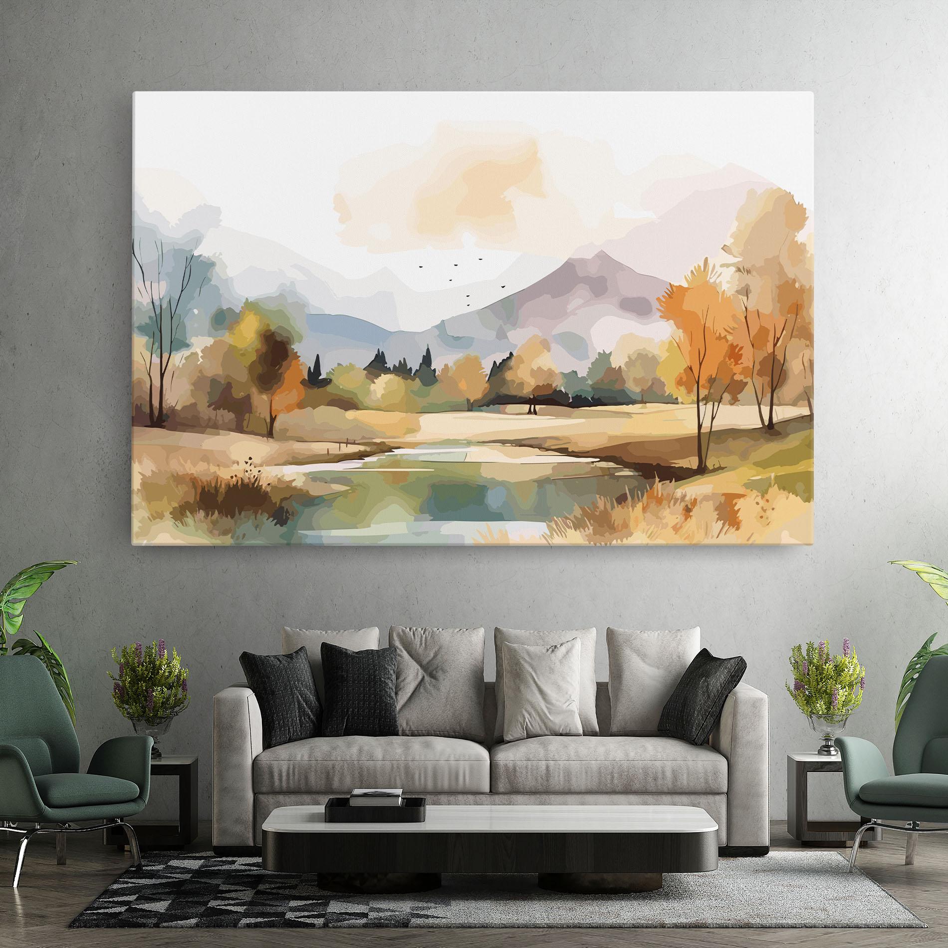 Leinwandbild Rural Lake View mockup 7