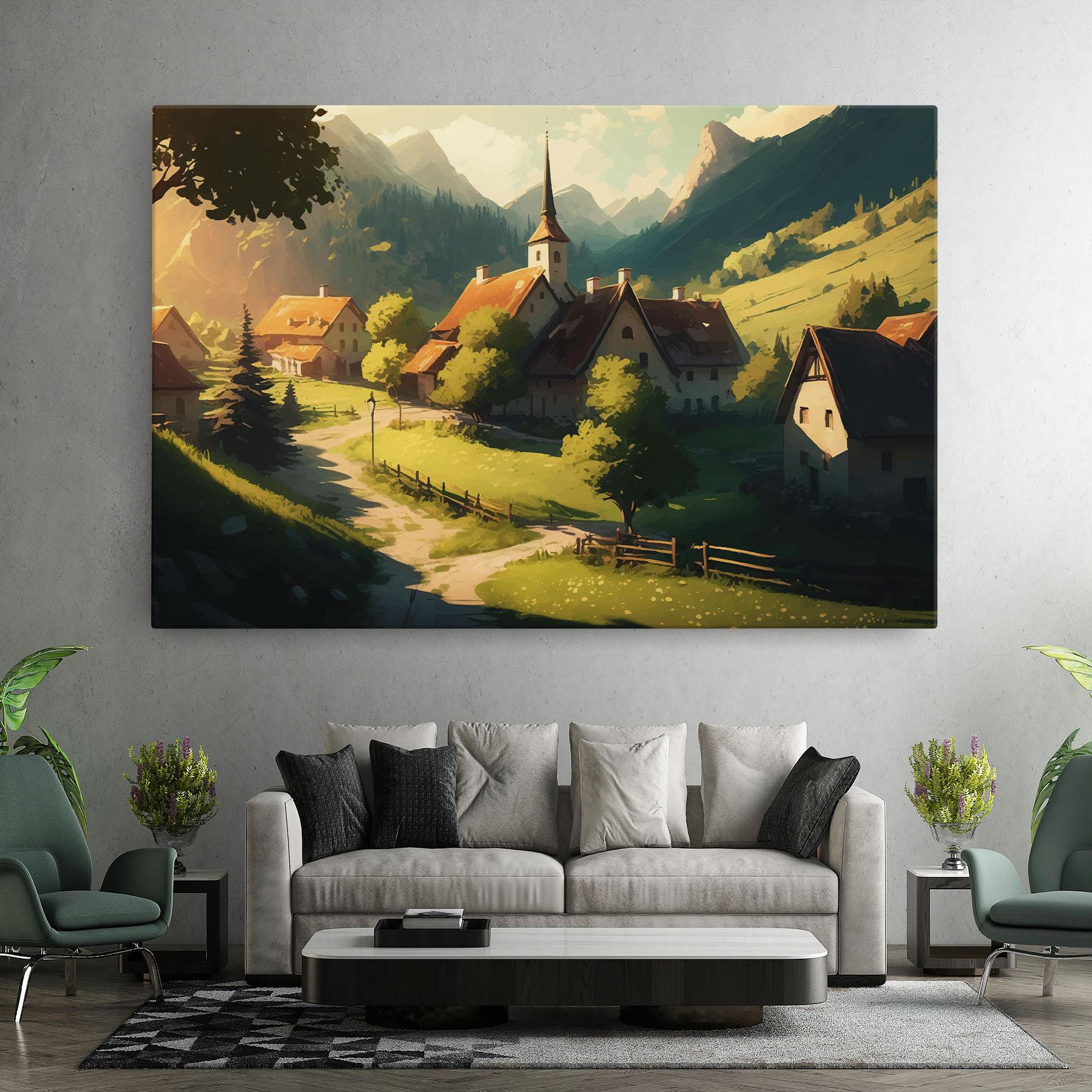Leinwandbild Village Dreamy View mockup 7
