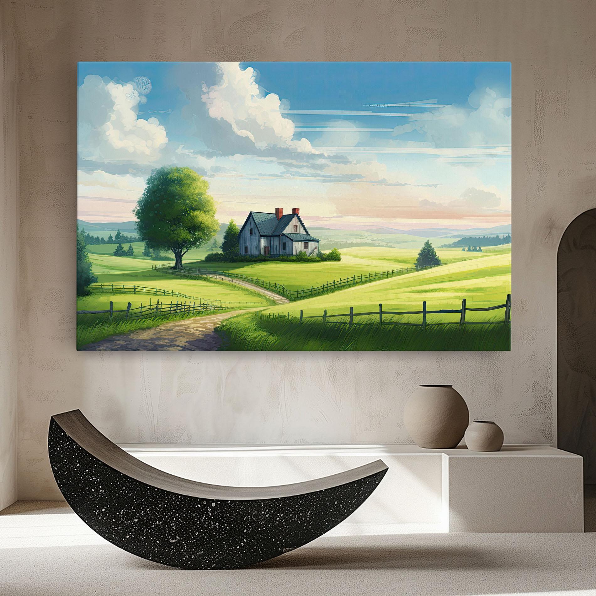 Leinwandbild Calming Rural View mockup 8