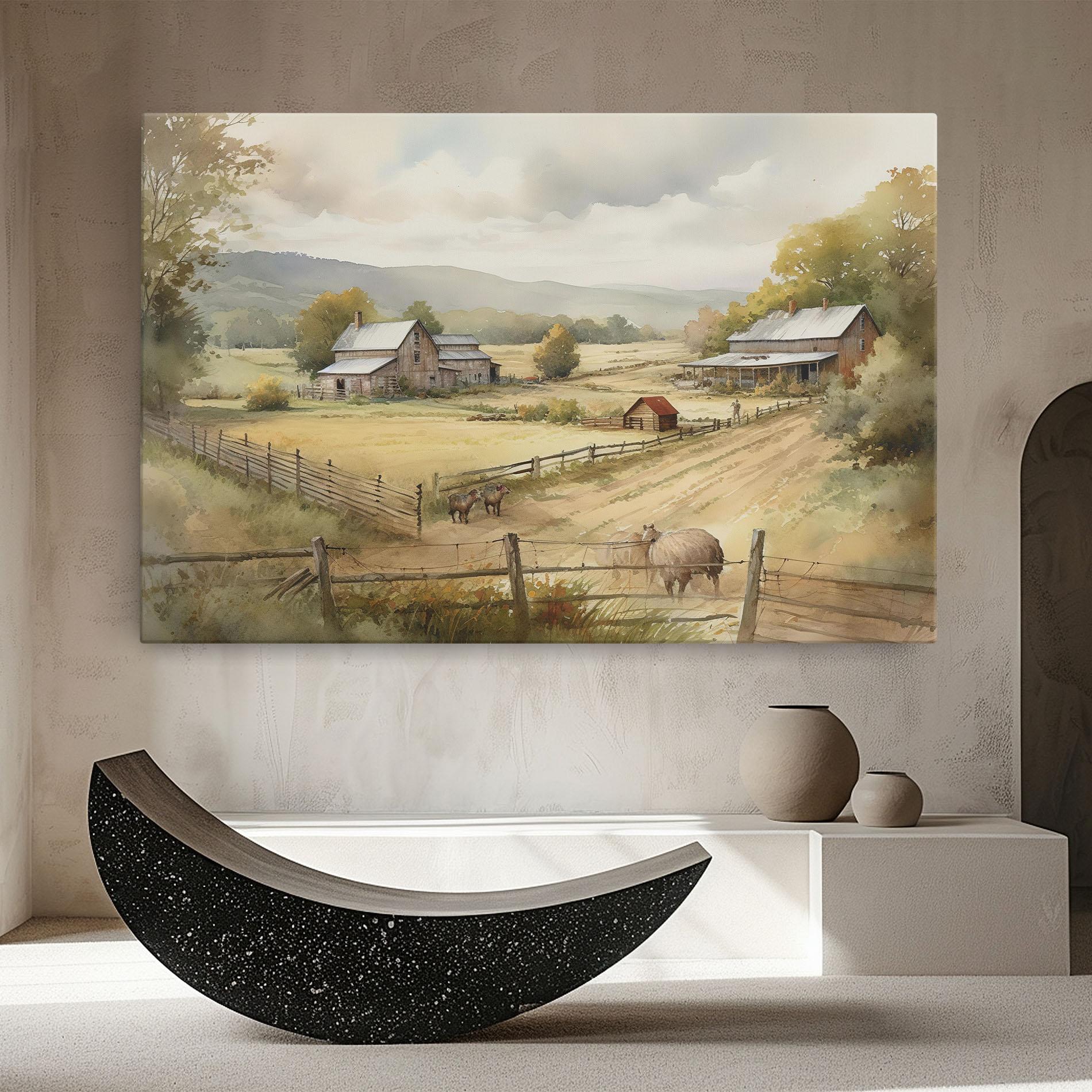 Leinwandbild Rural Field mockup 8