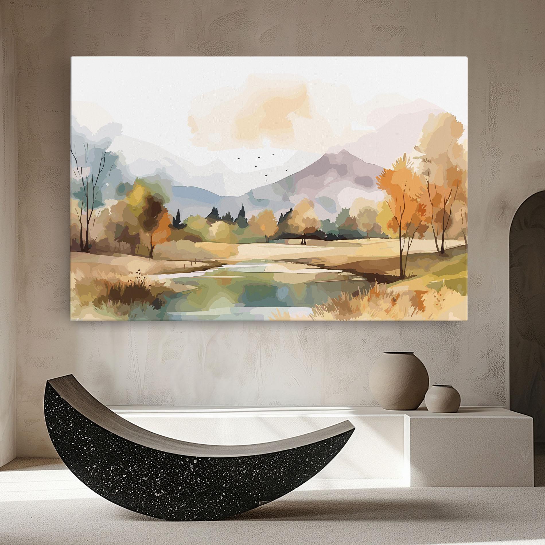 Leinwandbild Rural Lake View mockup 8