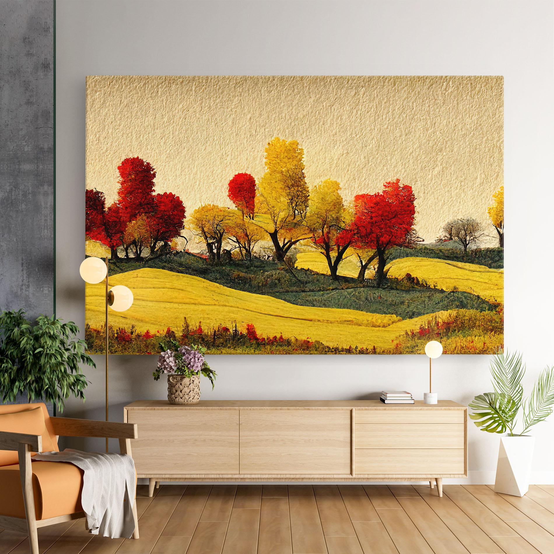 Leinwandbild Autumn Paper Style mockup 9