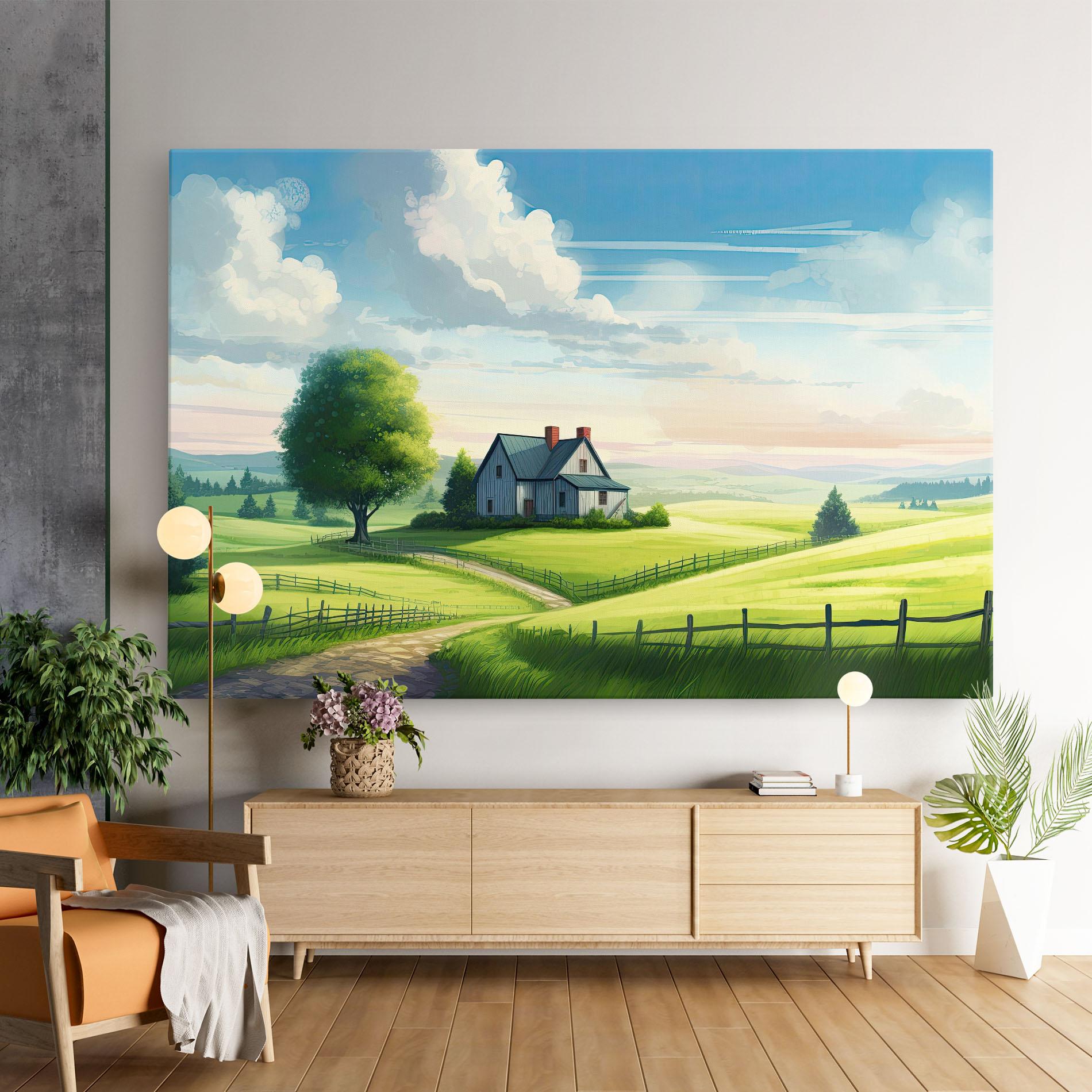 Leinwandbild Calming Rural View mockup 9