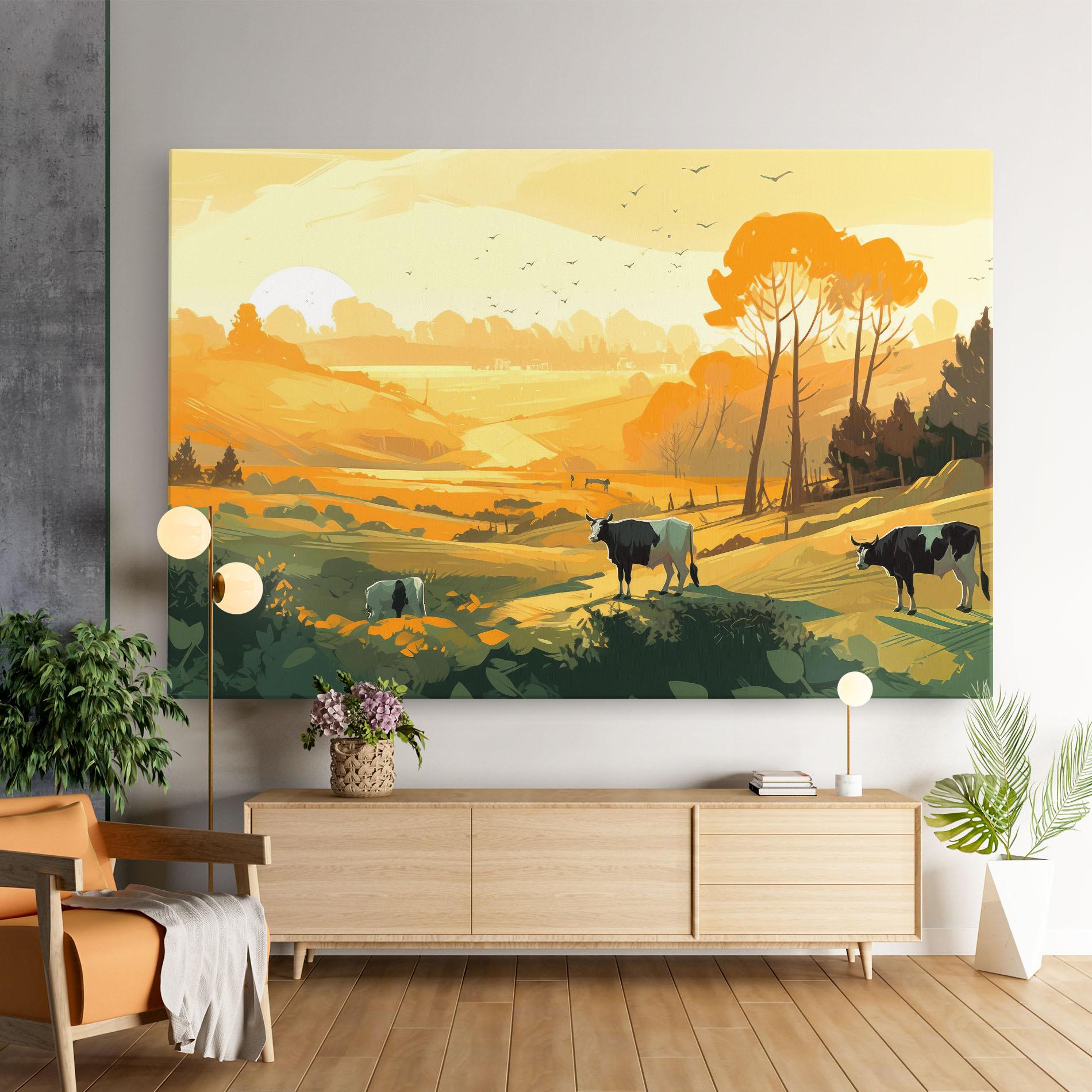 Leinwandbild Farm With Sunlight mockup 9