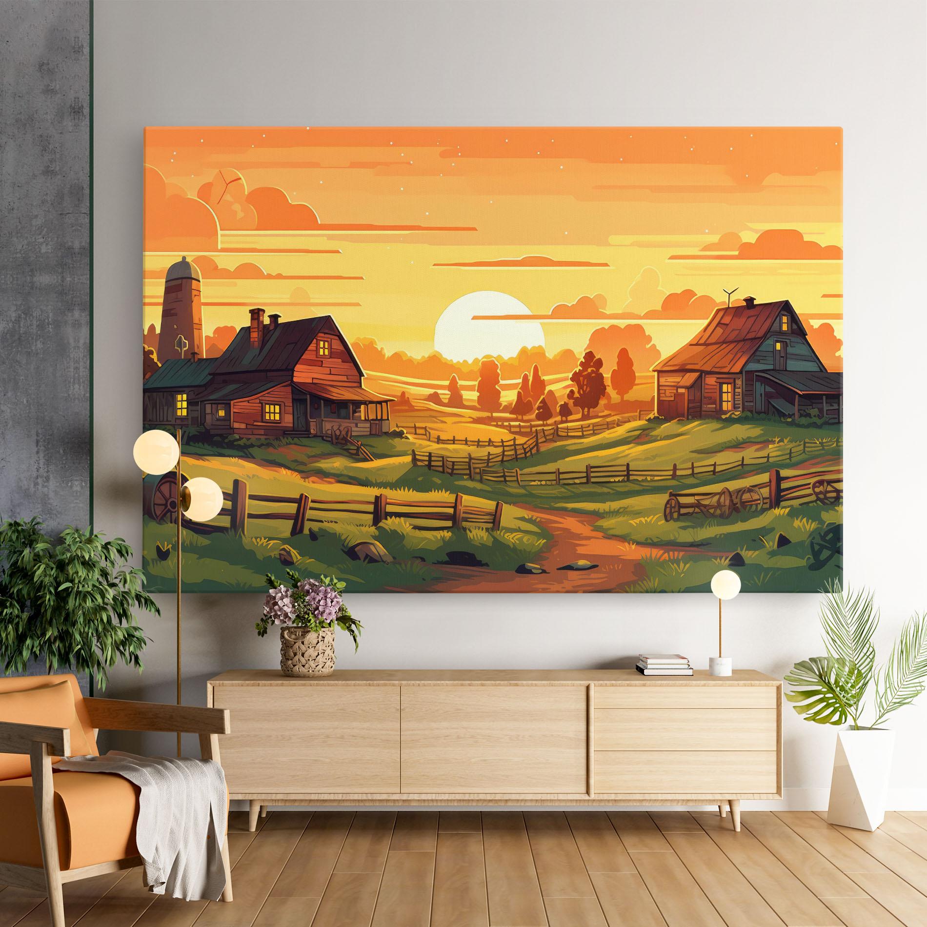 Leinwandbild Farmhouse Sunlight mockup 9