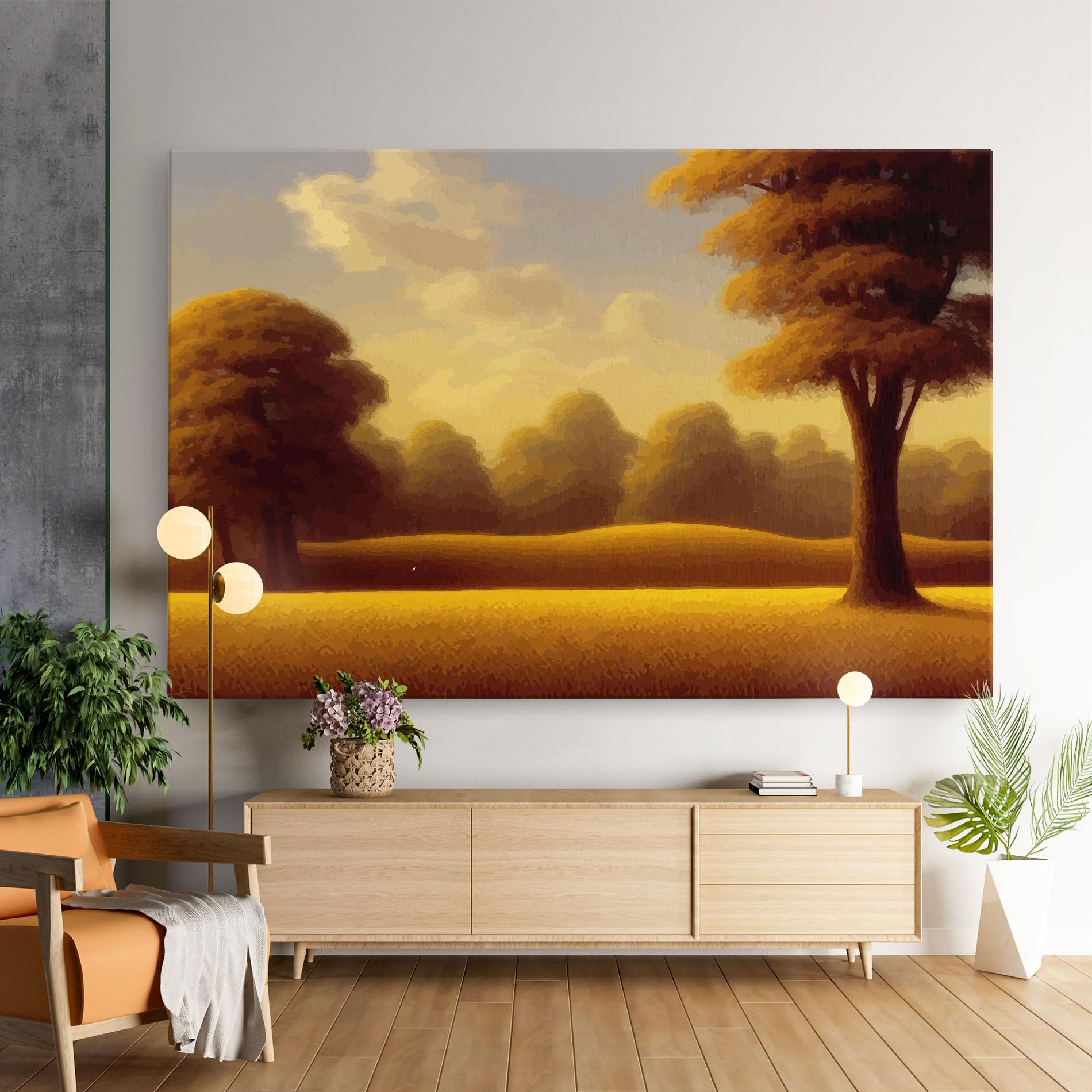 Leinwandbild Yellow Countryside mockup 9