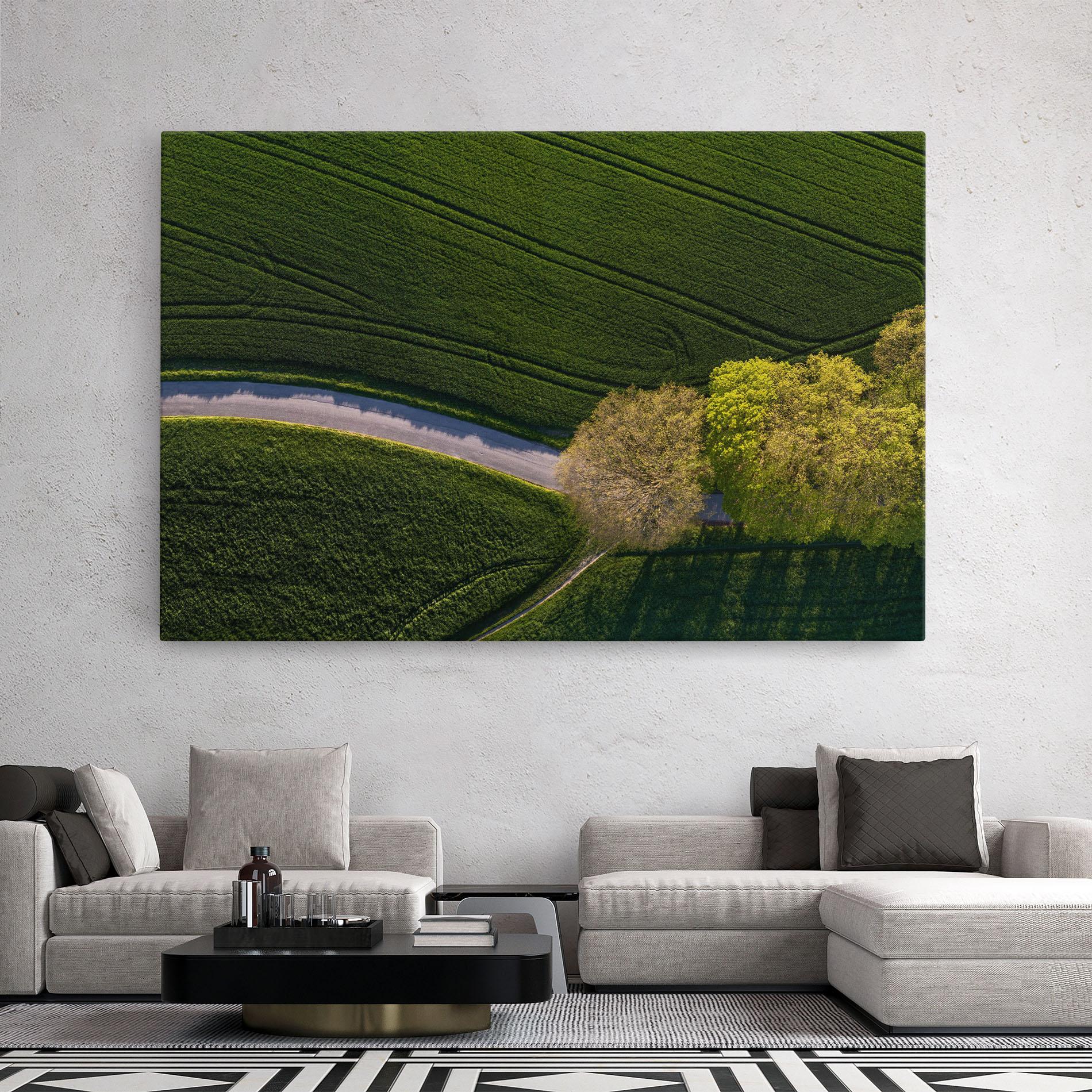 Leinwandbild Green Road mockup 2
