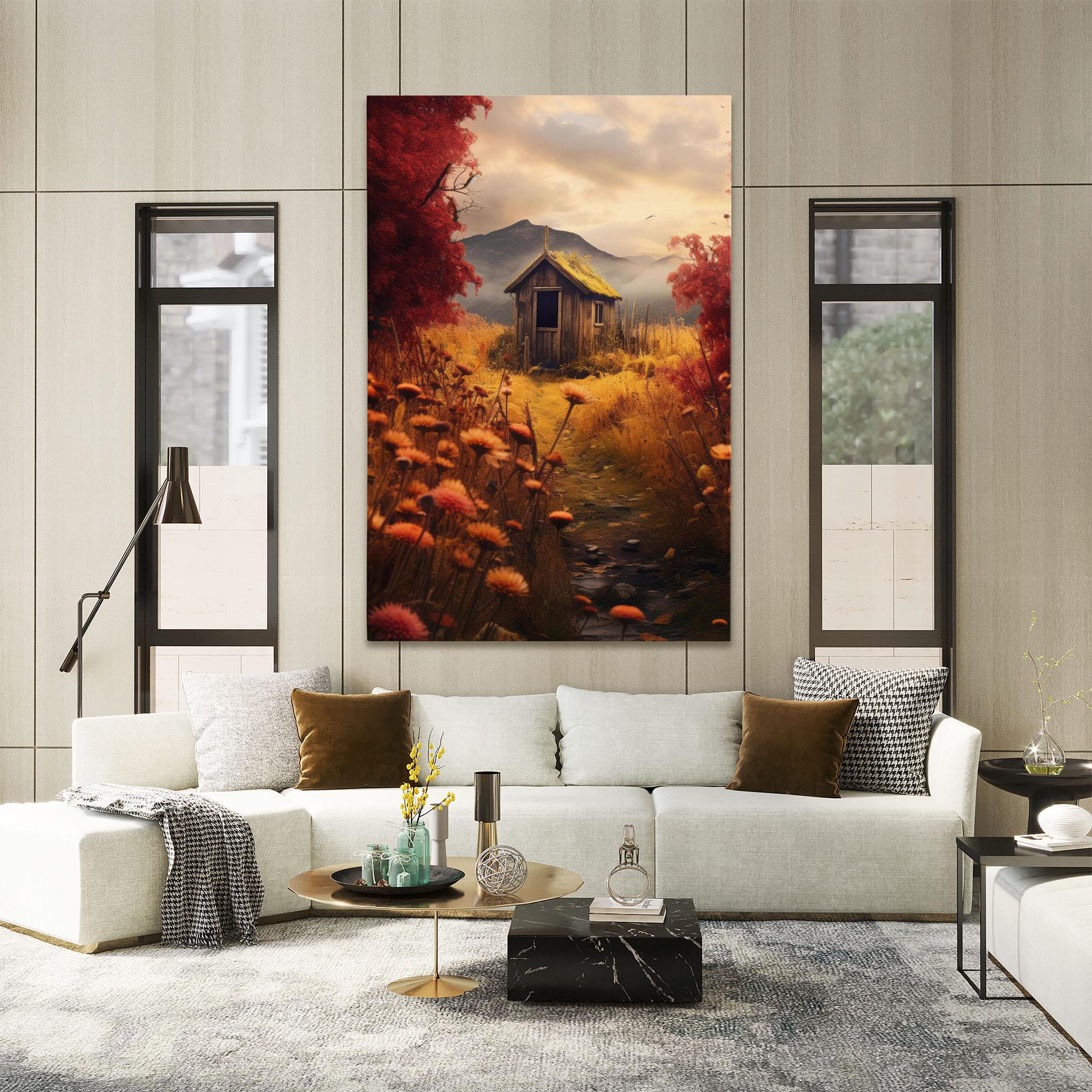 Leinwandbild Small Cabin Field mockup 2