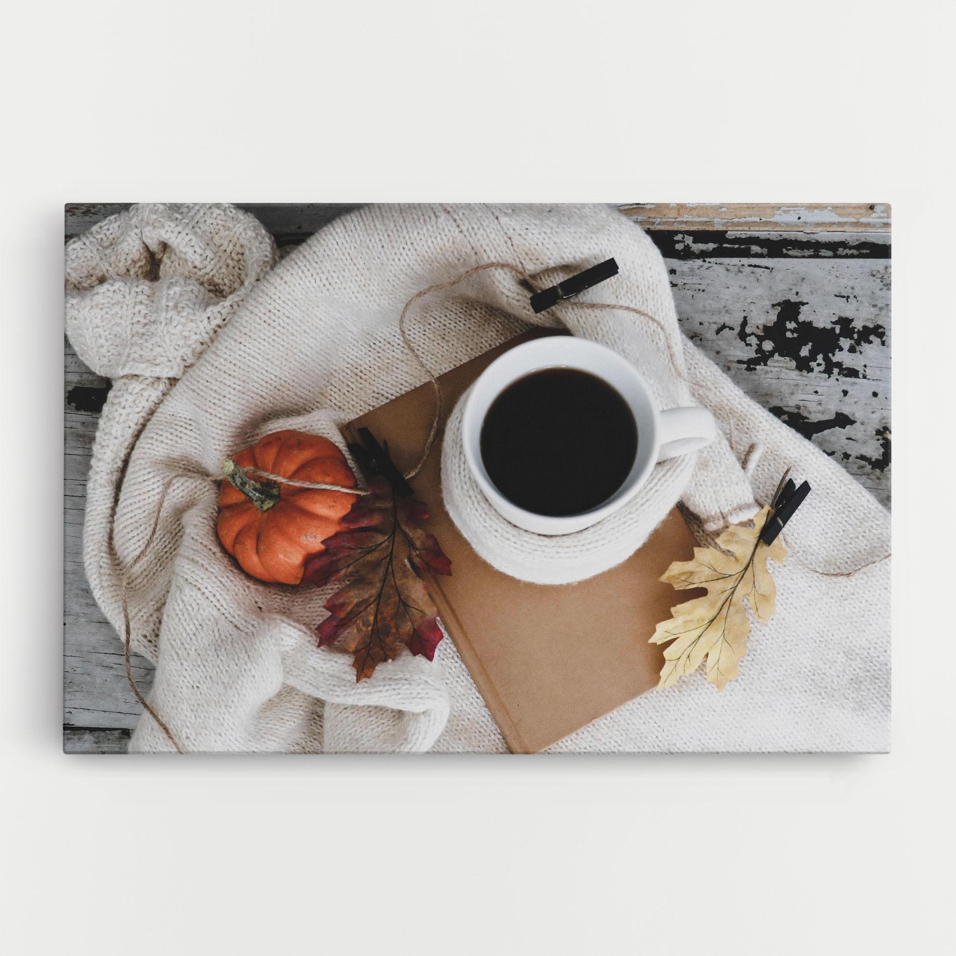 Leinwandbild Autumn Coffee mockup 0