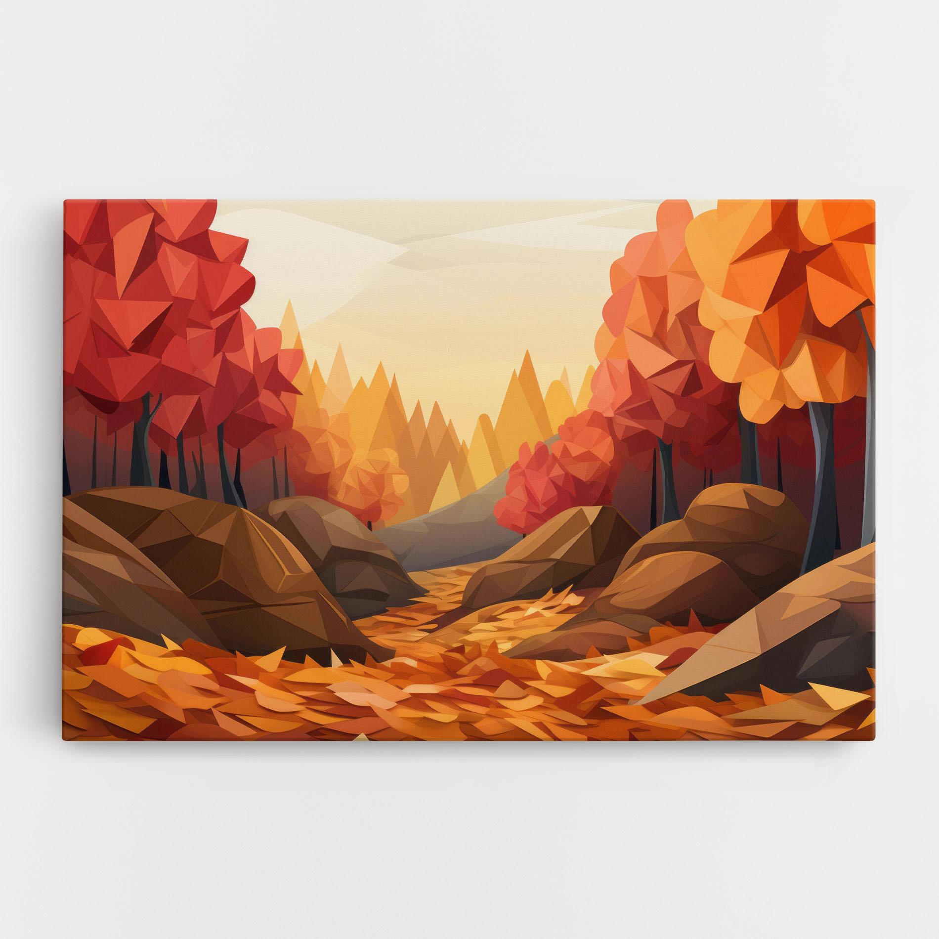 Leinwandbild Autumn Orange Forest mockup 0