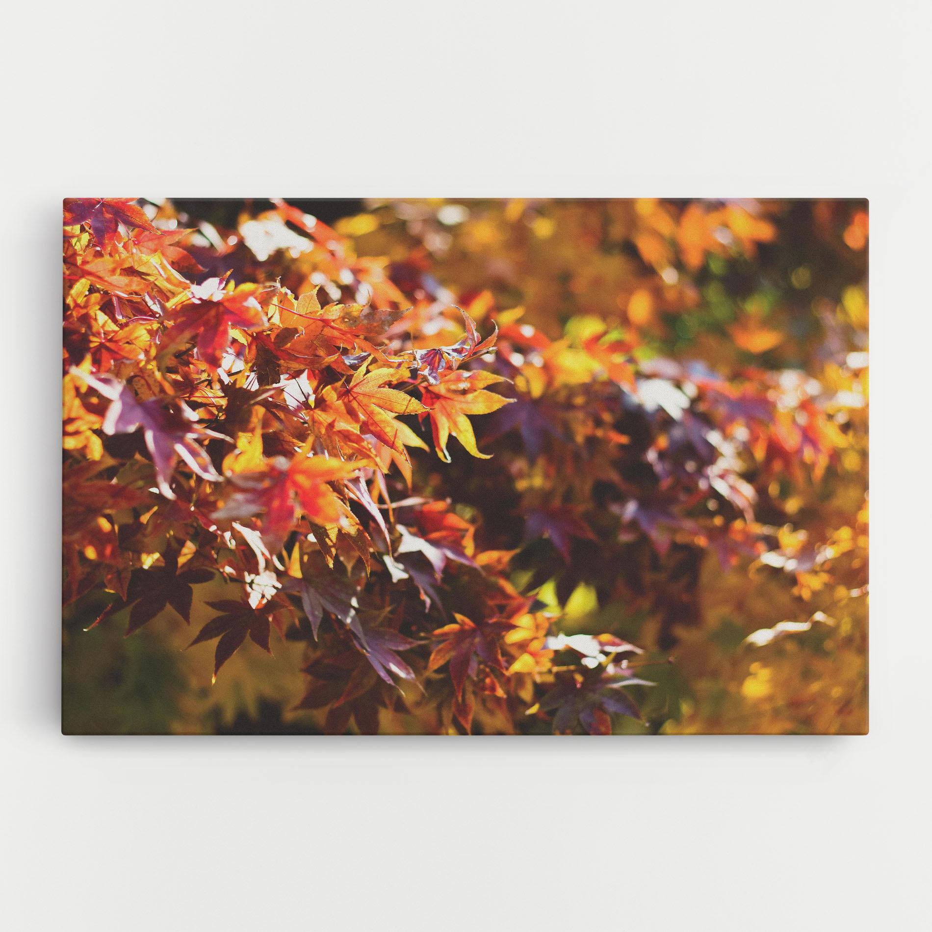 Leinwandbild Dark Red Leaves mockup 0
