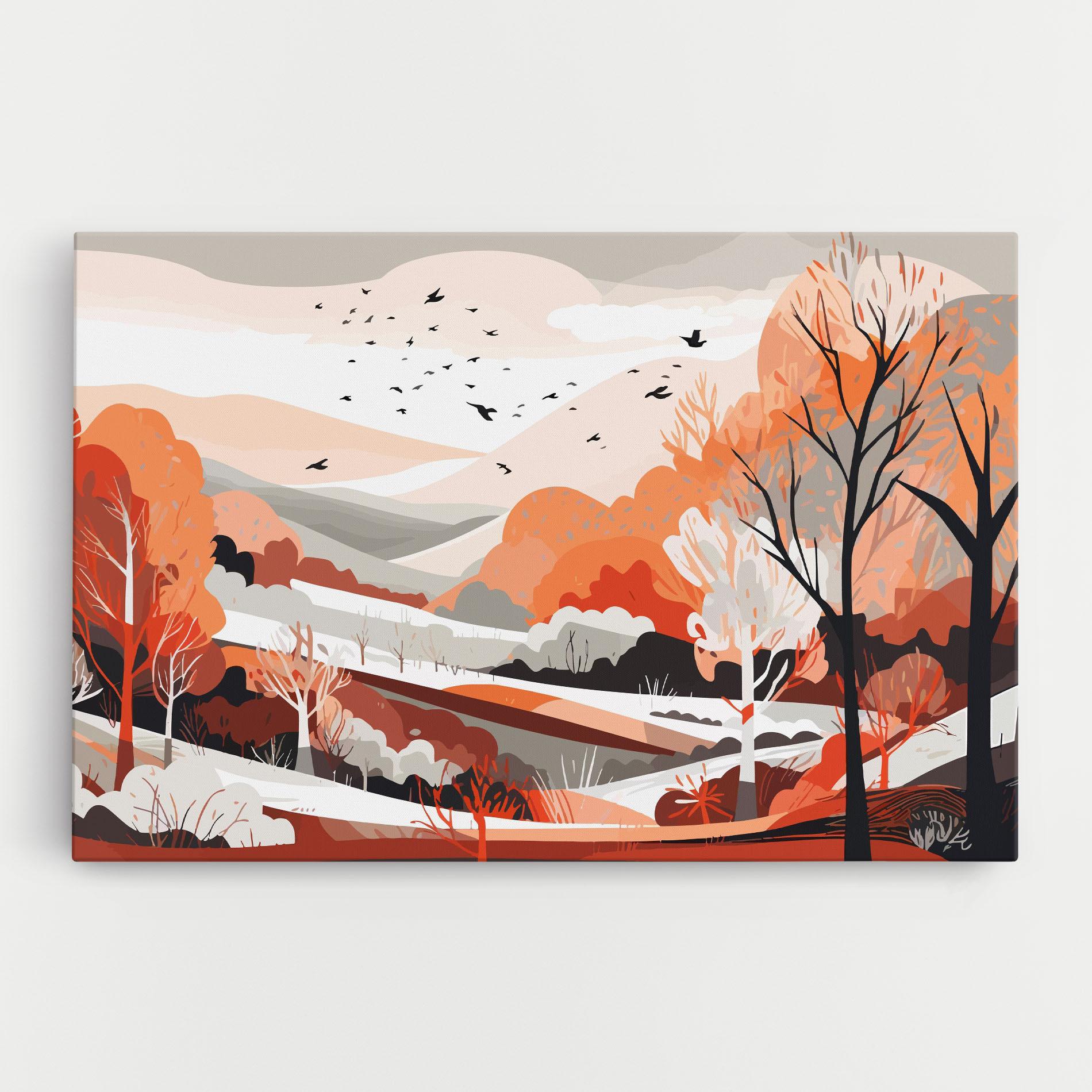 Leinwandbild Grey Orange Autumn mockup 0