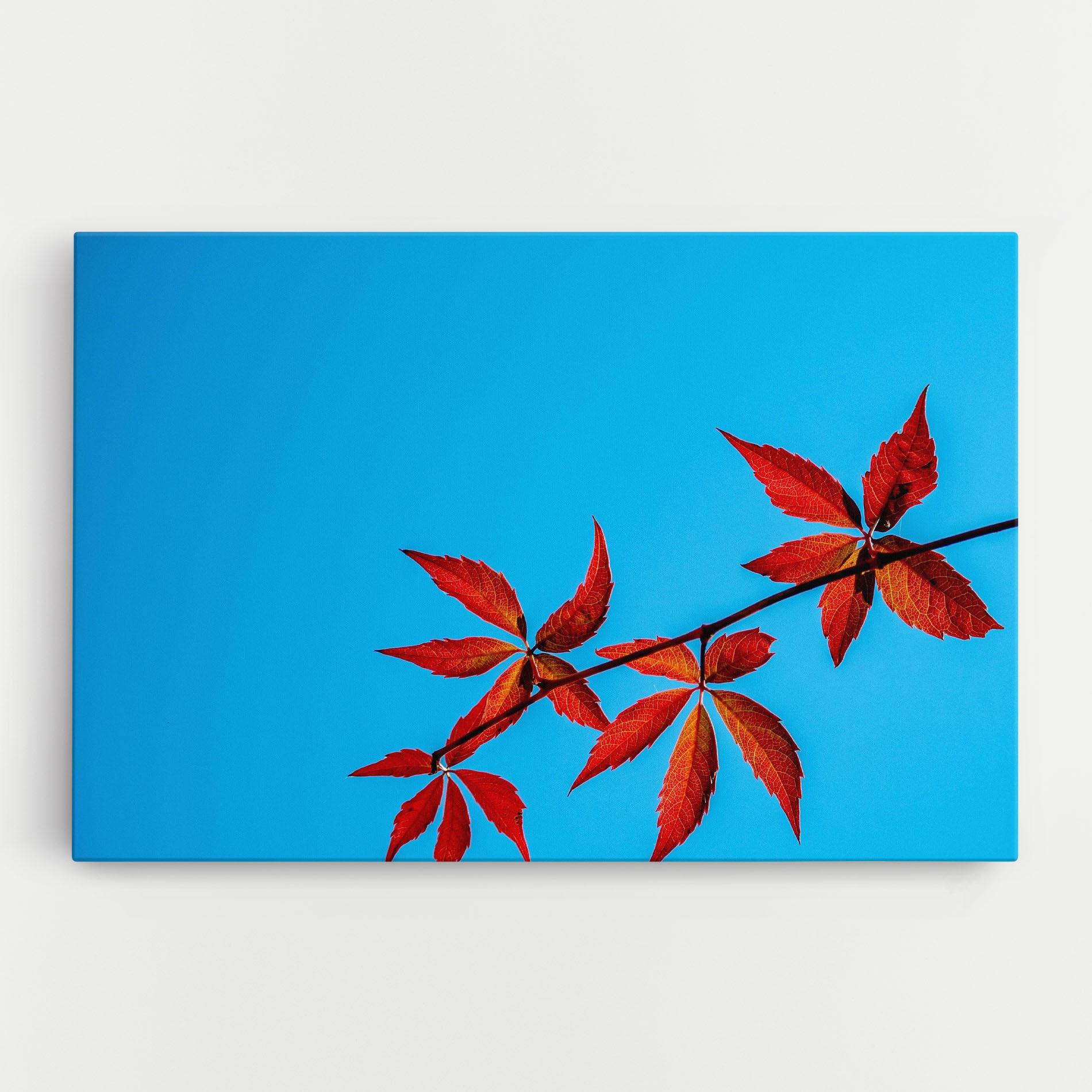 Leinwandbild Red Small Leaves mockup 0