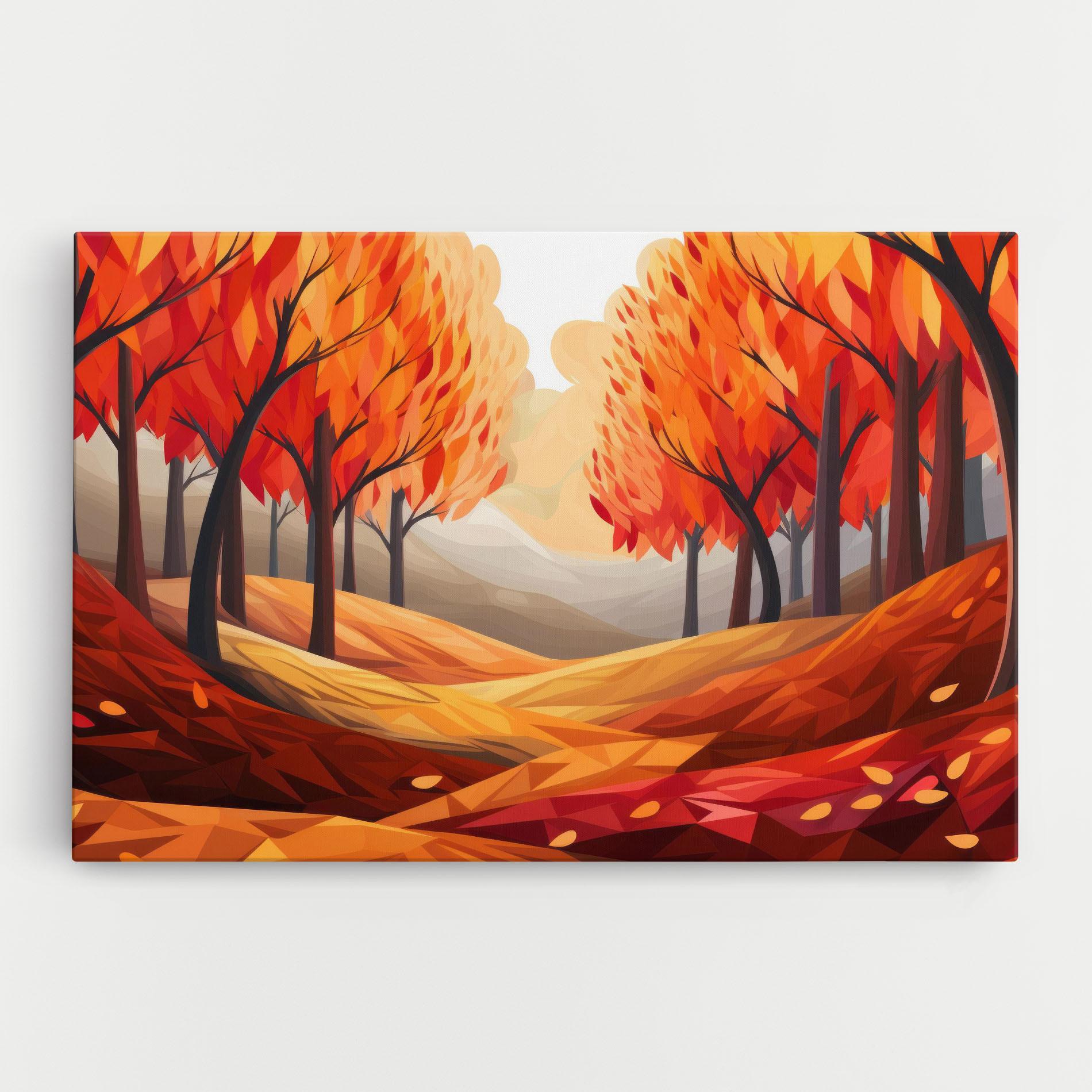 Leinwandbild Red Trees Art mockup 0