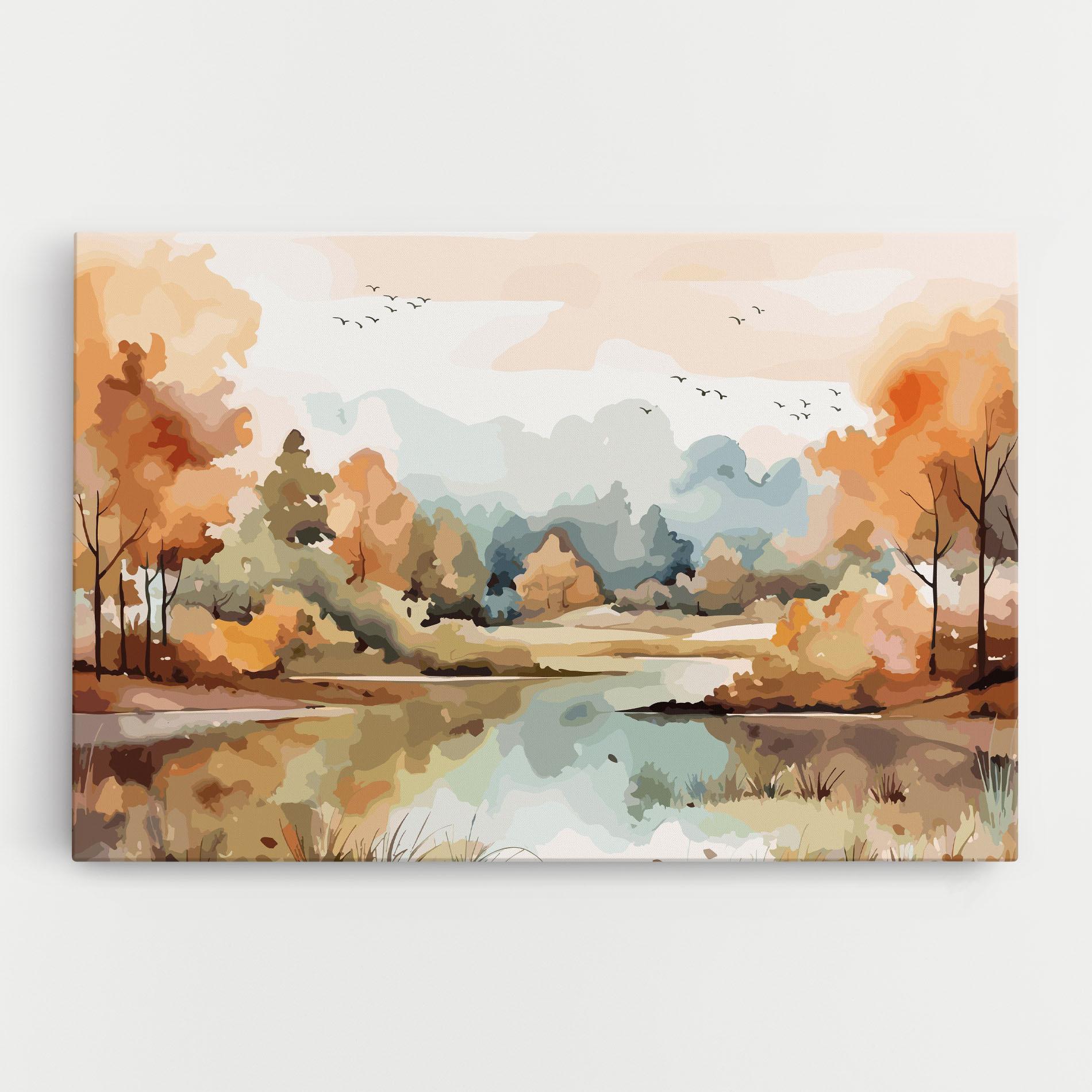 Leinwandbild Watercolor Autumn mockup 0
