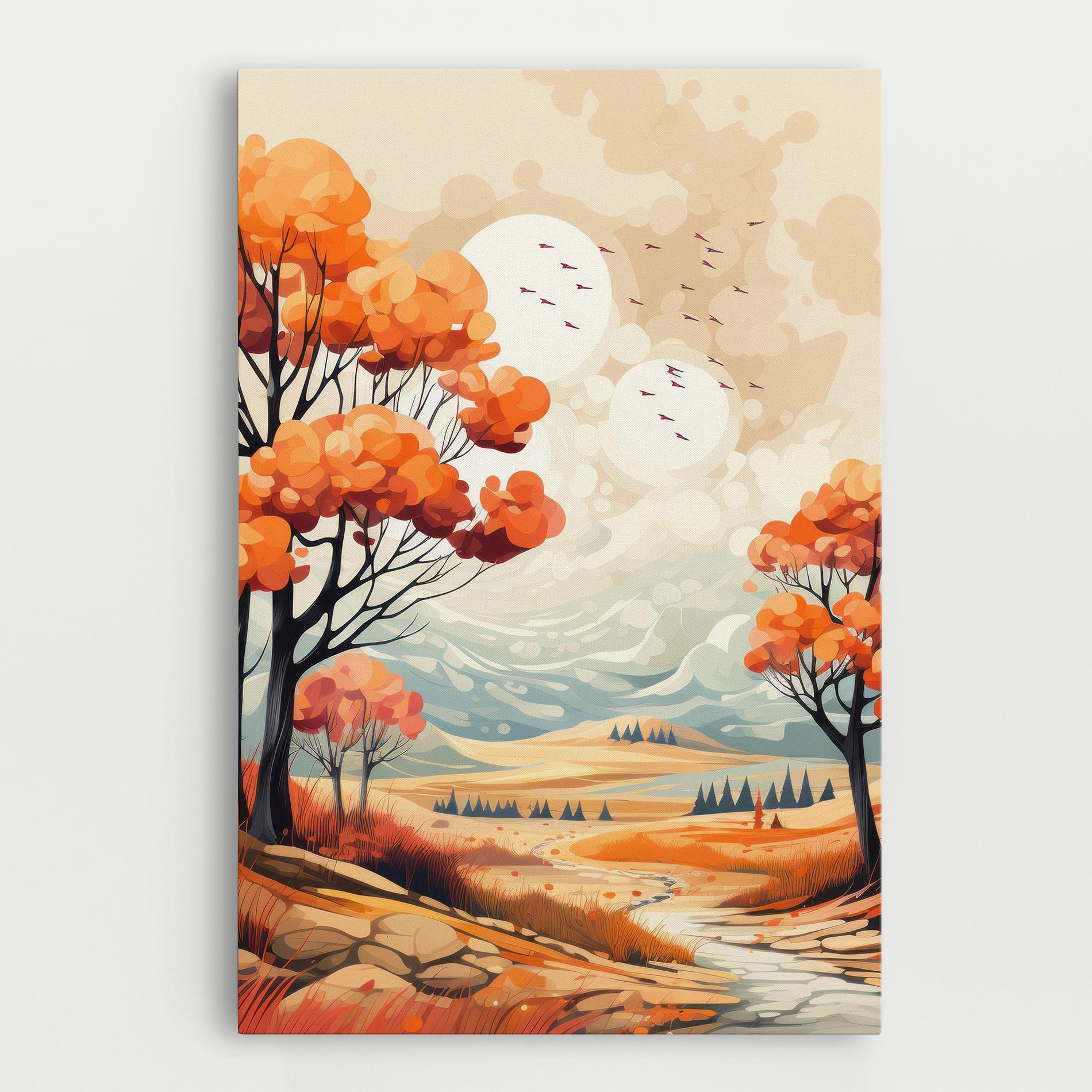 Leinwandbild Autumn Tree Painting mockup 0