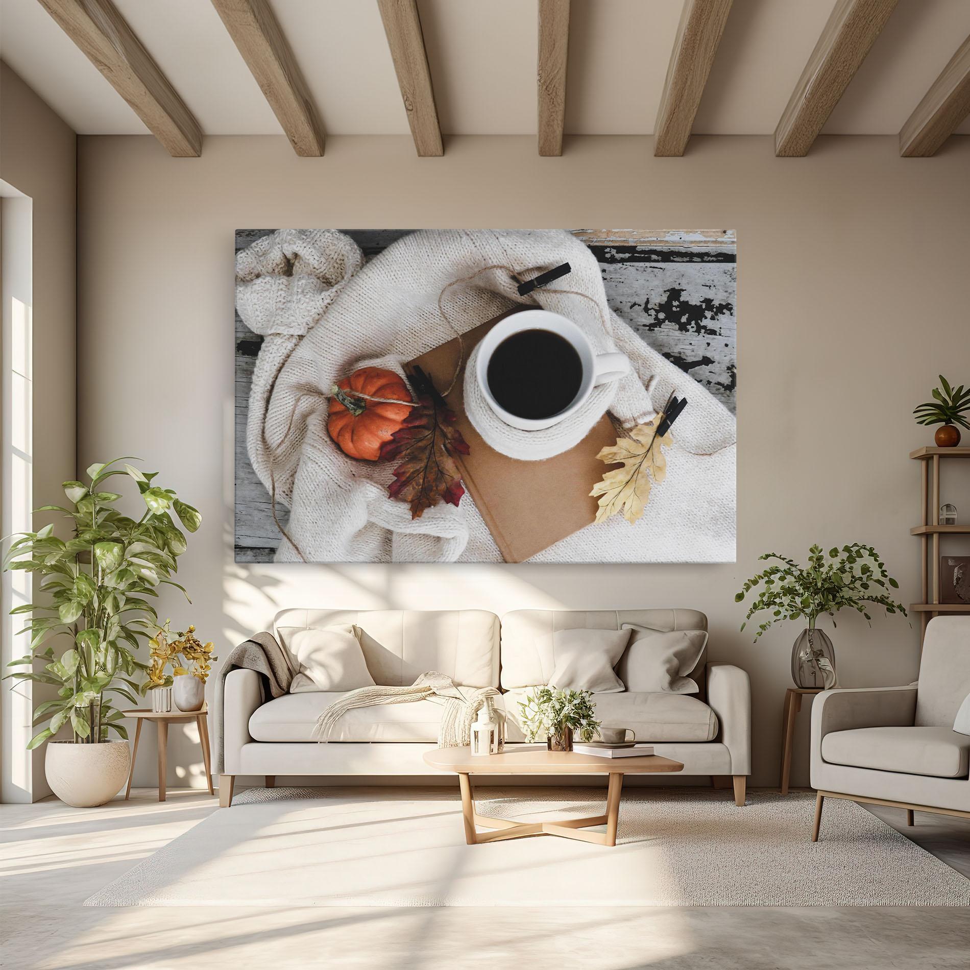 Leinwandbild Autumn Coffee mockup 6