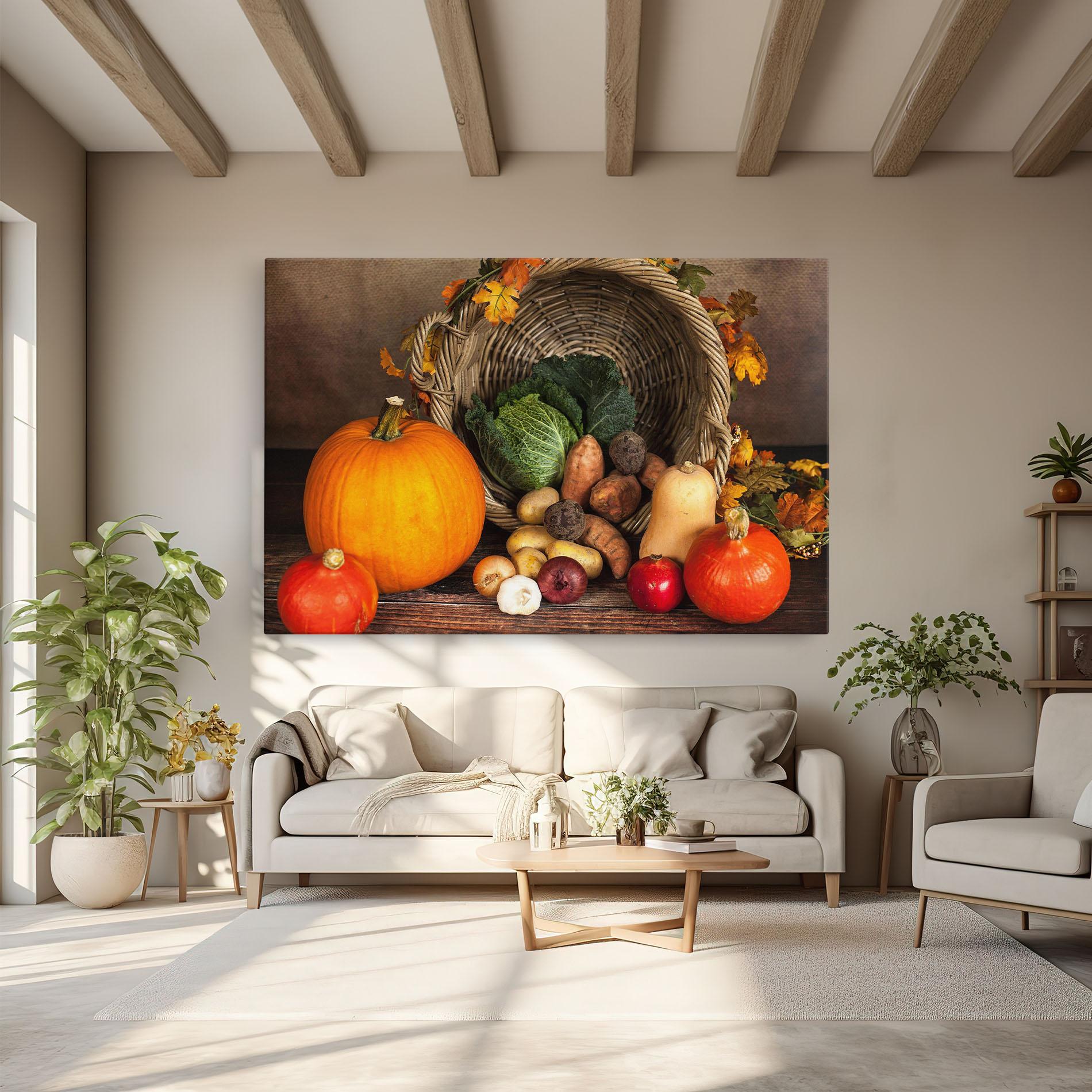 Leinwandbild Autumn Vegetables mockup 6