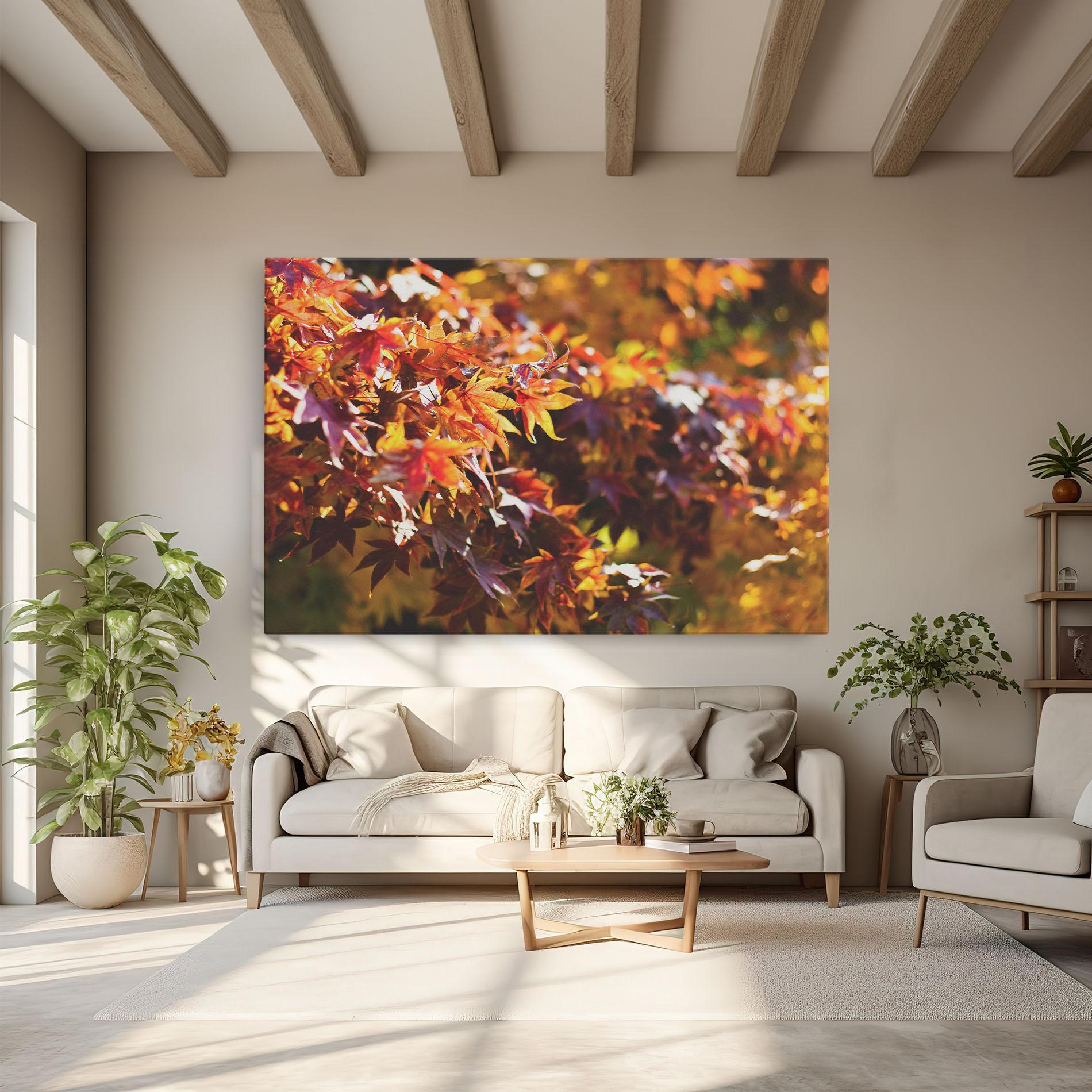 Leinwandbild Dark Red Leaves mockup 6