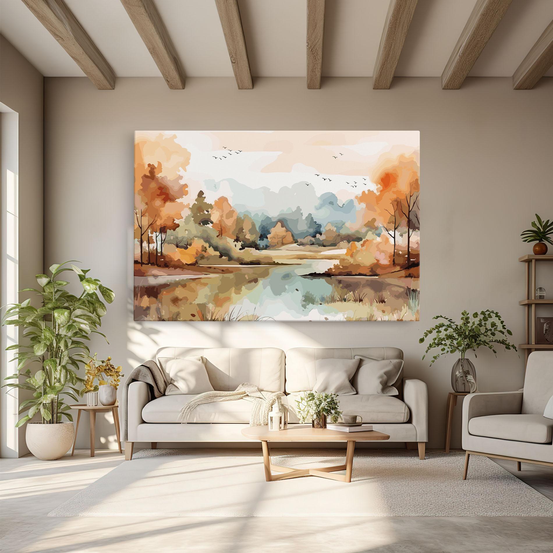 Leinwandbild Watercolor Autumn mockup 6