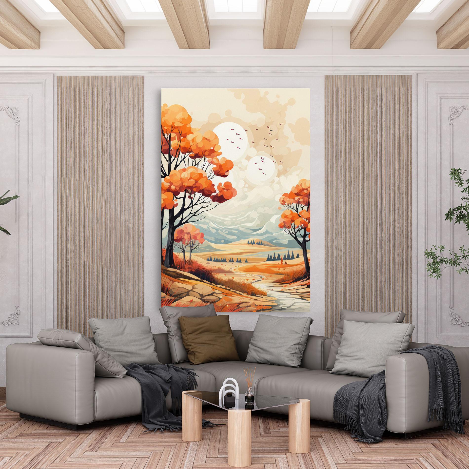 Leinwandbild Autumn Tree Painting mockup 6