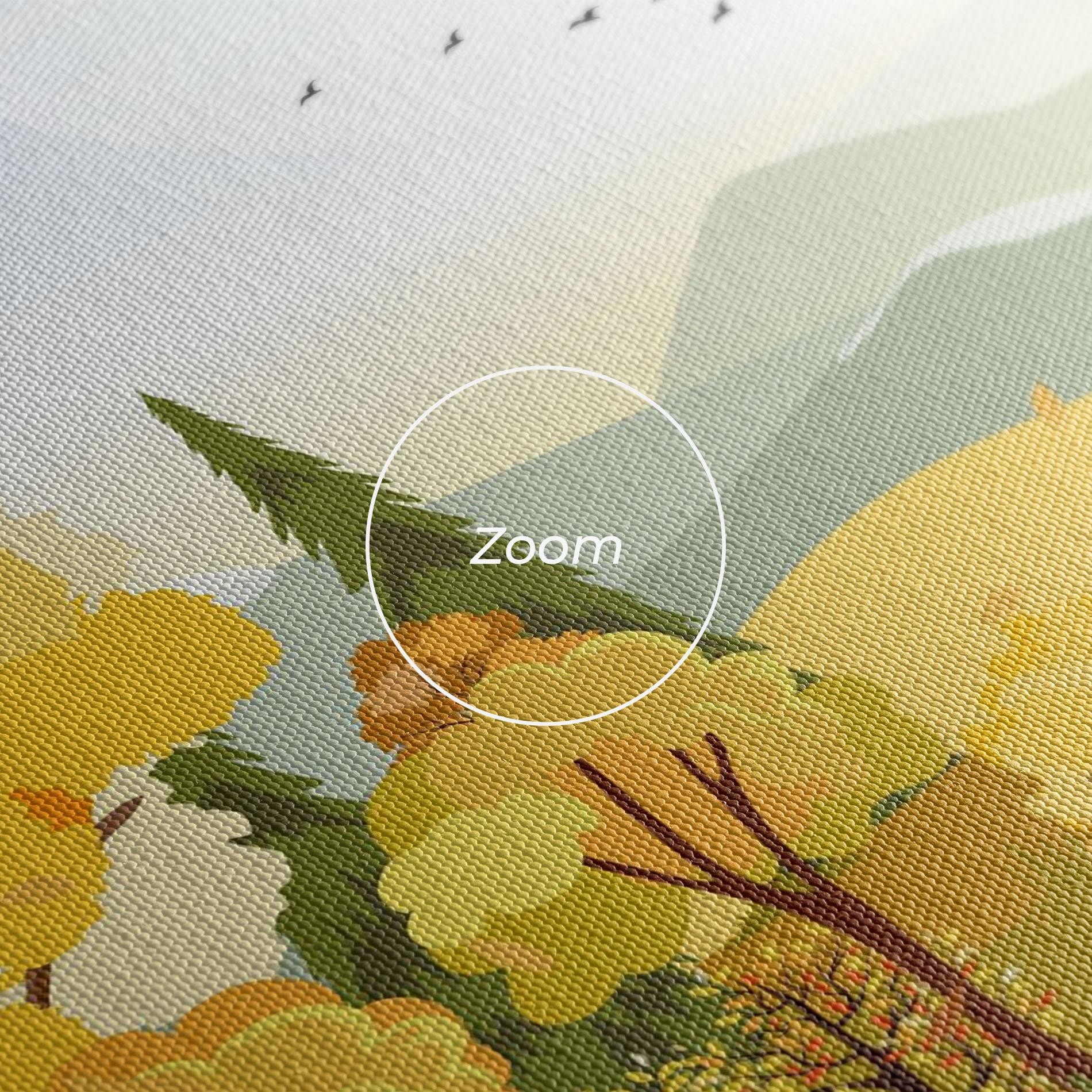 Leinwandbild Autumn Yellow View mockup 3