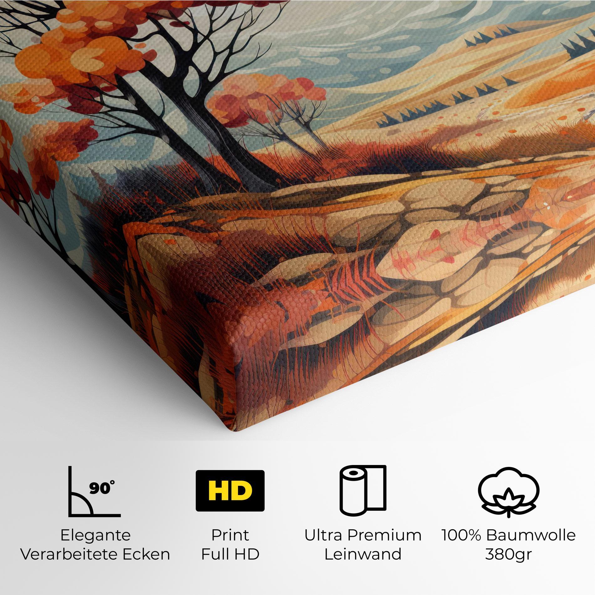 Leinwandbild Autumn Tree Painting mockup 4