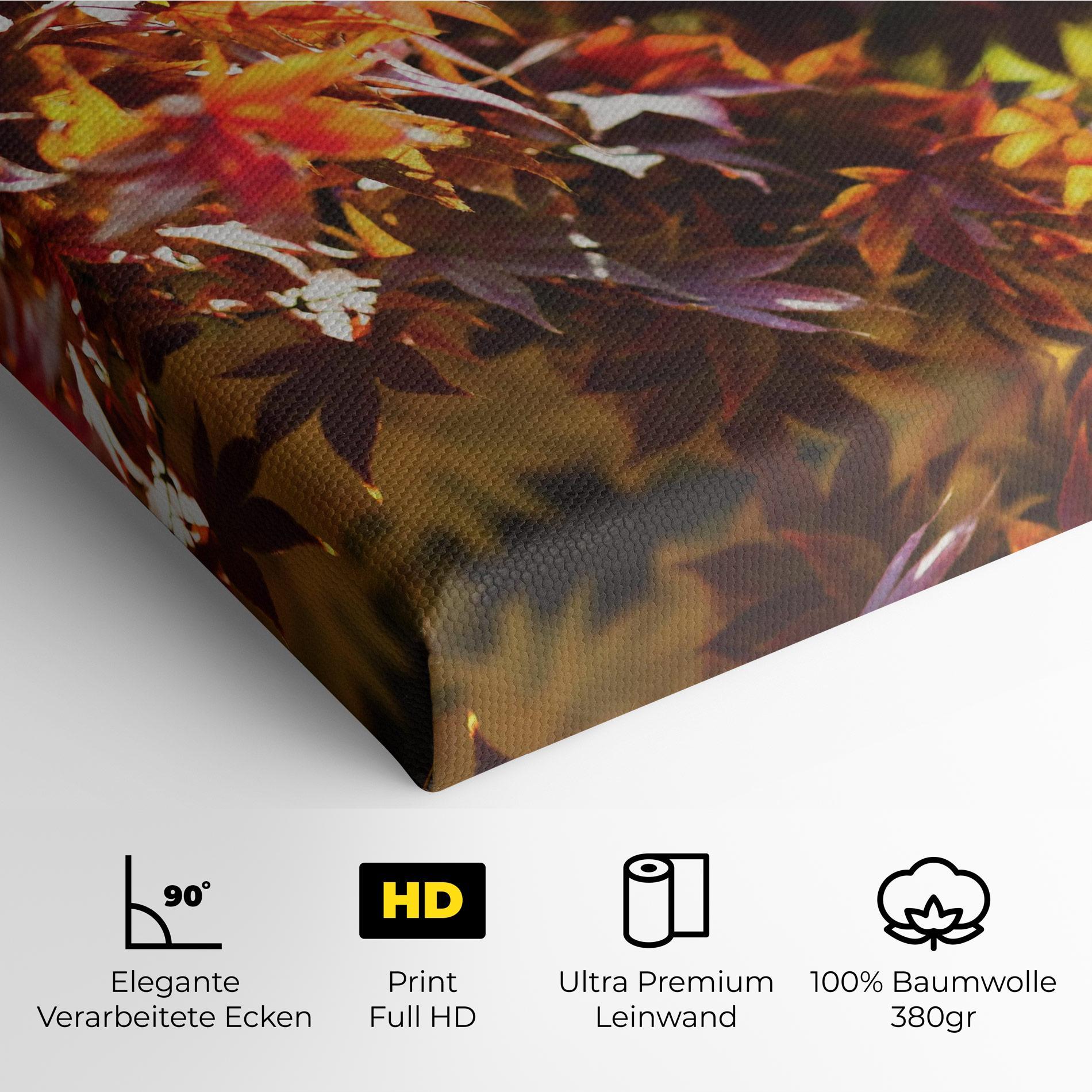 Leinwandbild Dark Red Leaves mockup 4