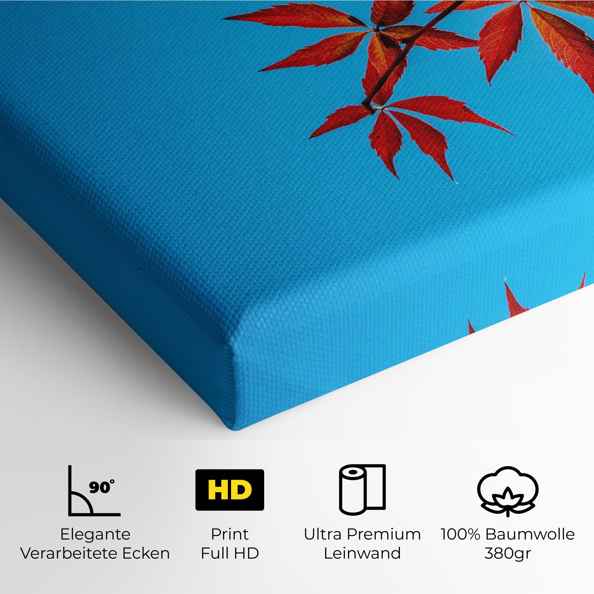 Leinwandbild Red Small Leaves mockup 4