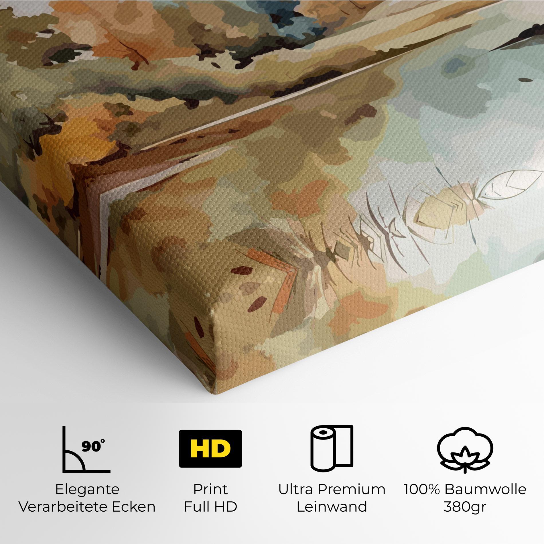 Leinwandbild Watercolor Autumn mockup 4