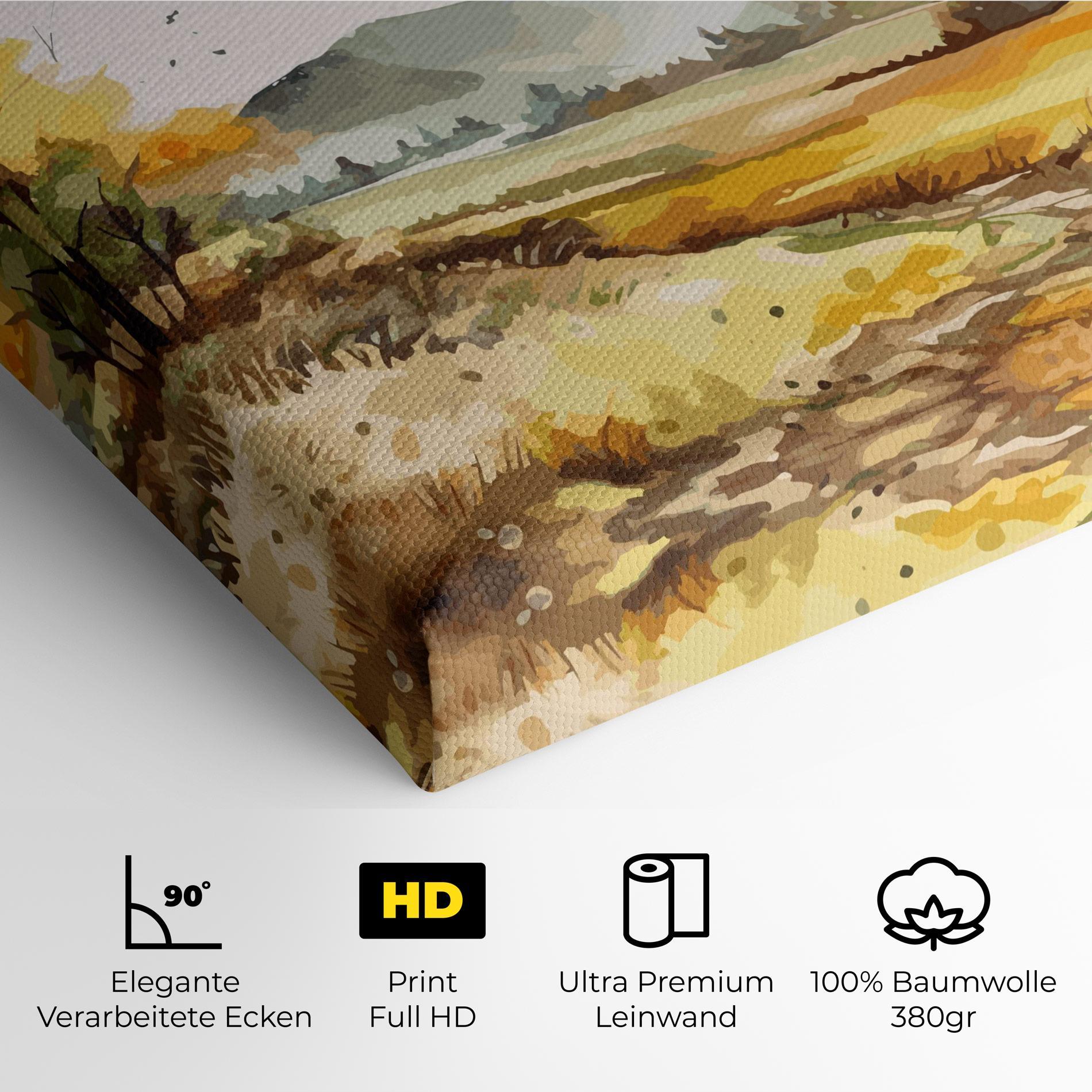 Leinwandbild Yellow Blue Autumn mockup 4