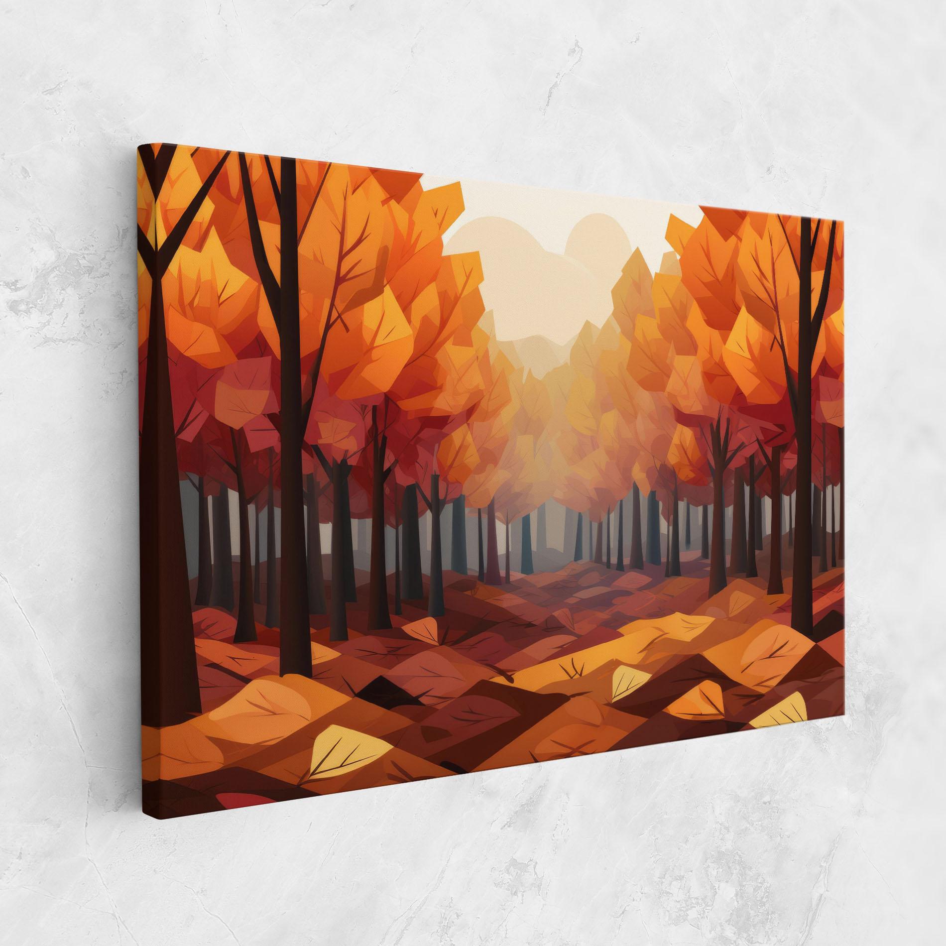 Leinwandbild Autumn Forest View mockup 1