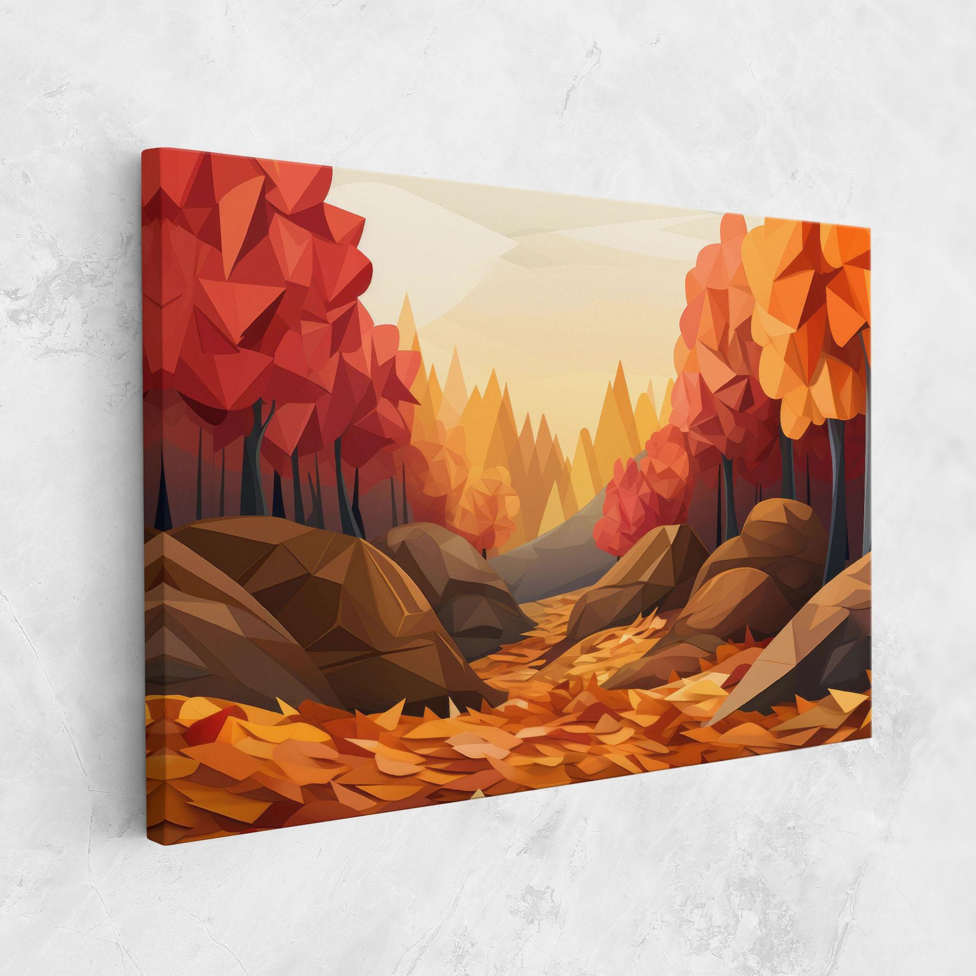 Leinwandbild Autumn Orange Forest mockup 1