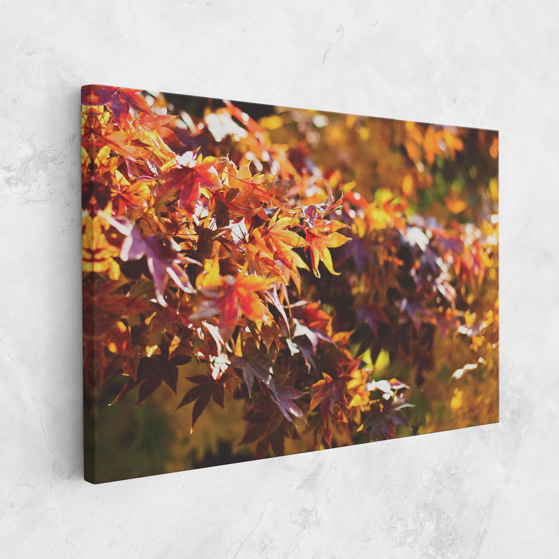 Leinwandbild Dark Red Leaves mockup 1
