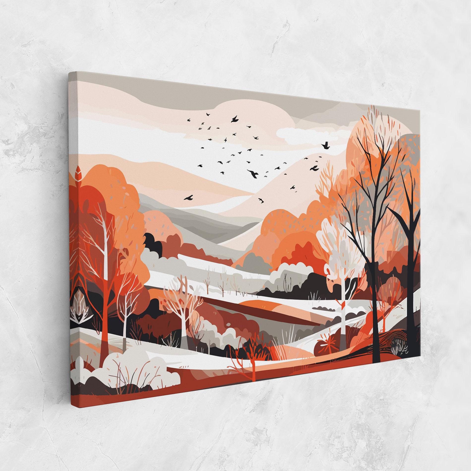 Leinwandbild Grey Orange Autumn mockup 1