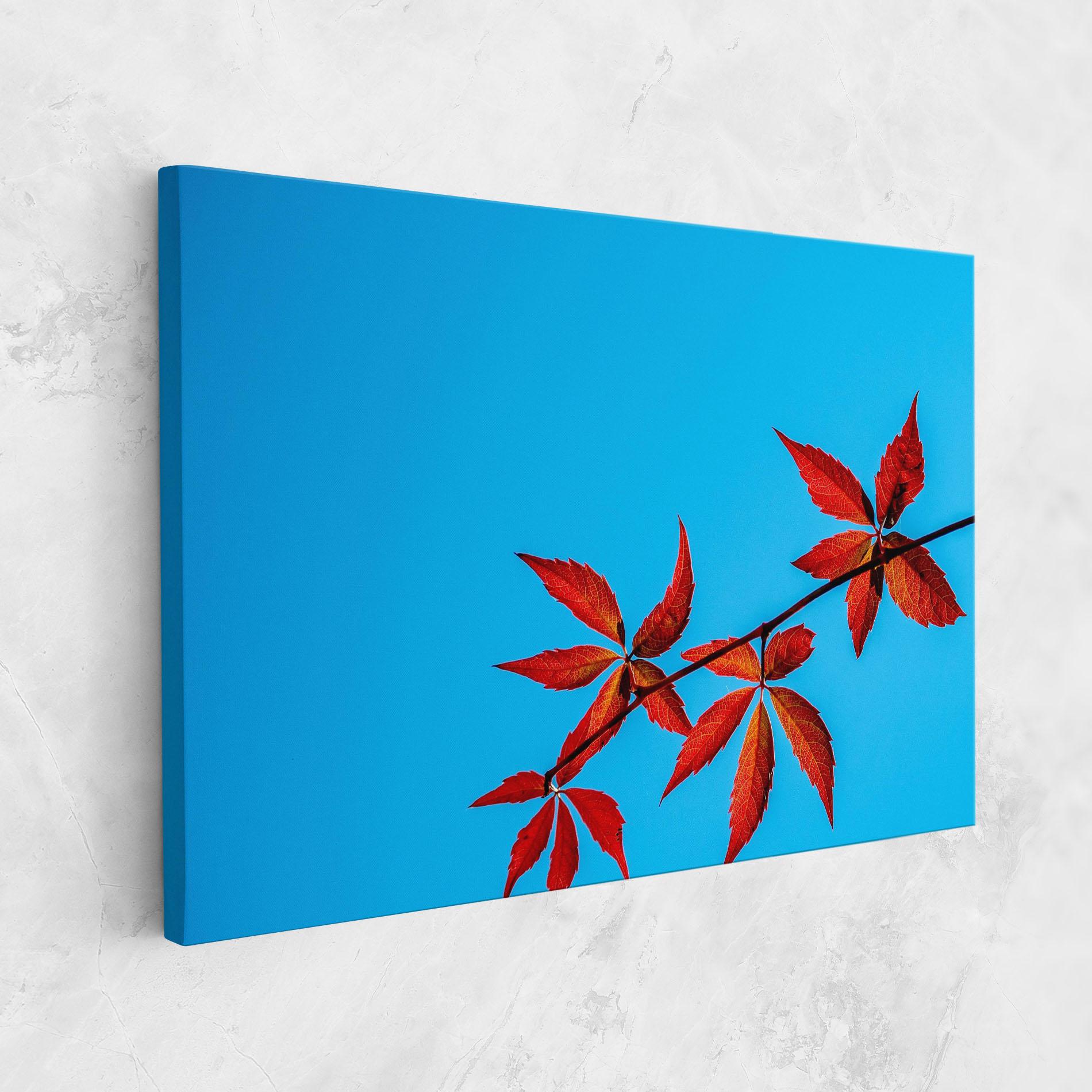 Leinwandbild Red Small Leaves mockup 1