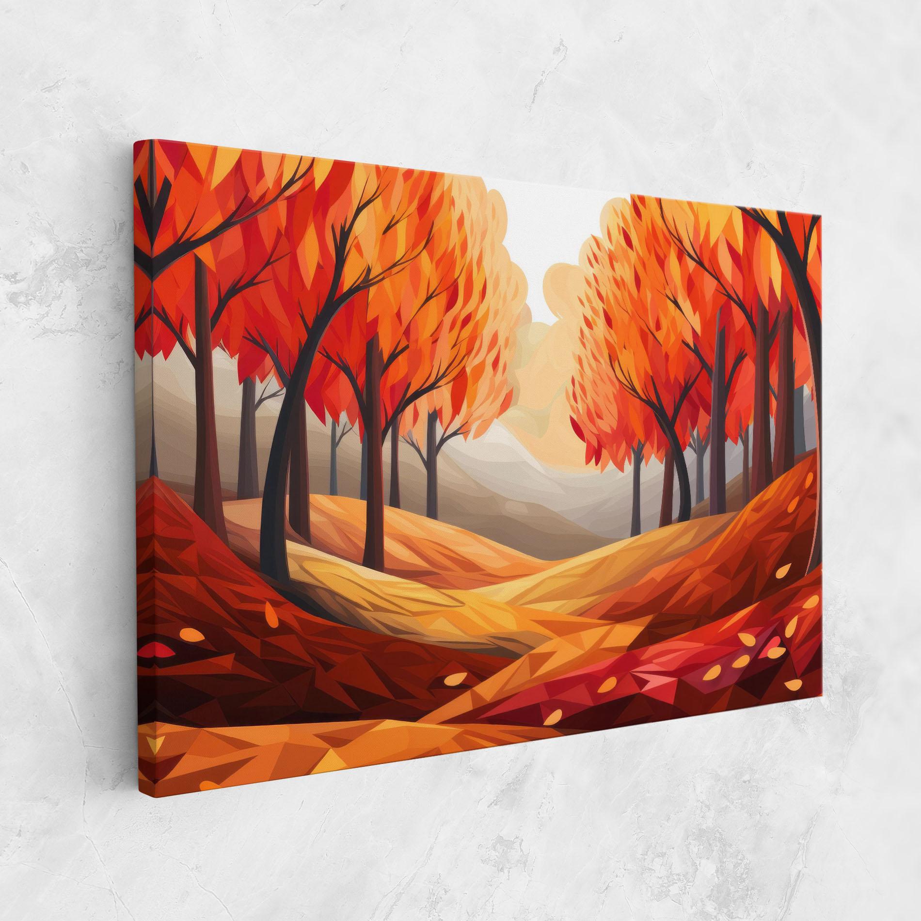 Leinwandbild Red Trees Art mockup 1