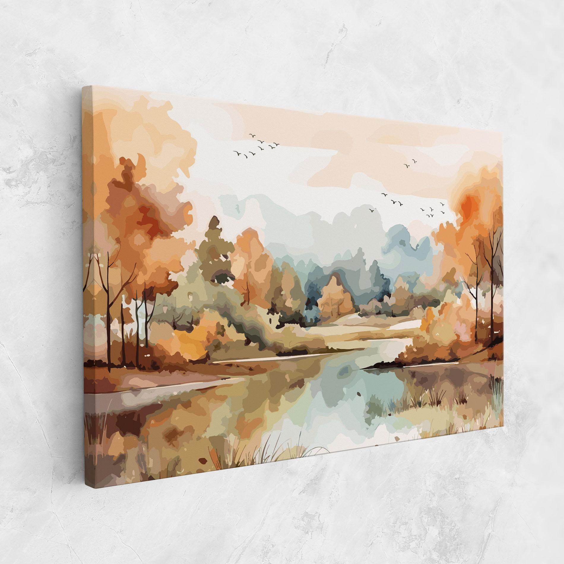 Leinwandbild Watercolor Autumn mockup 1