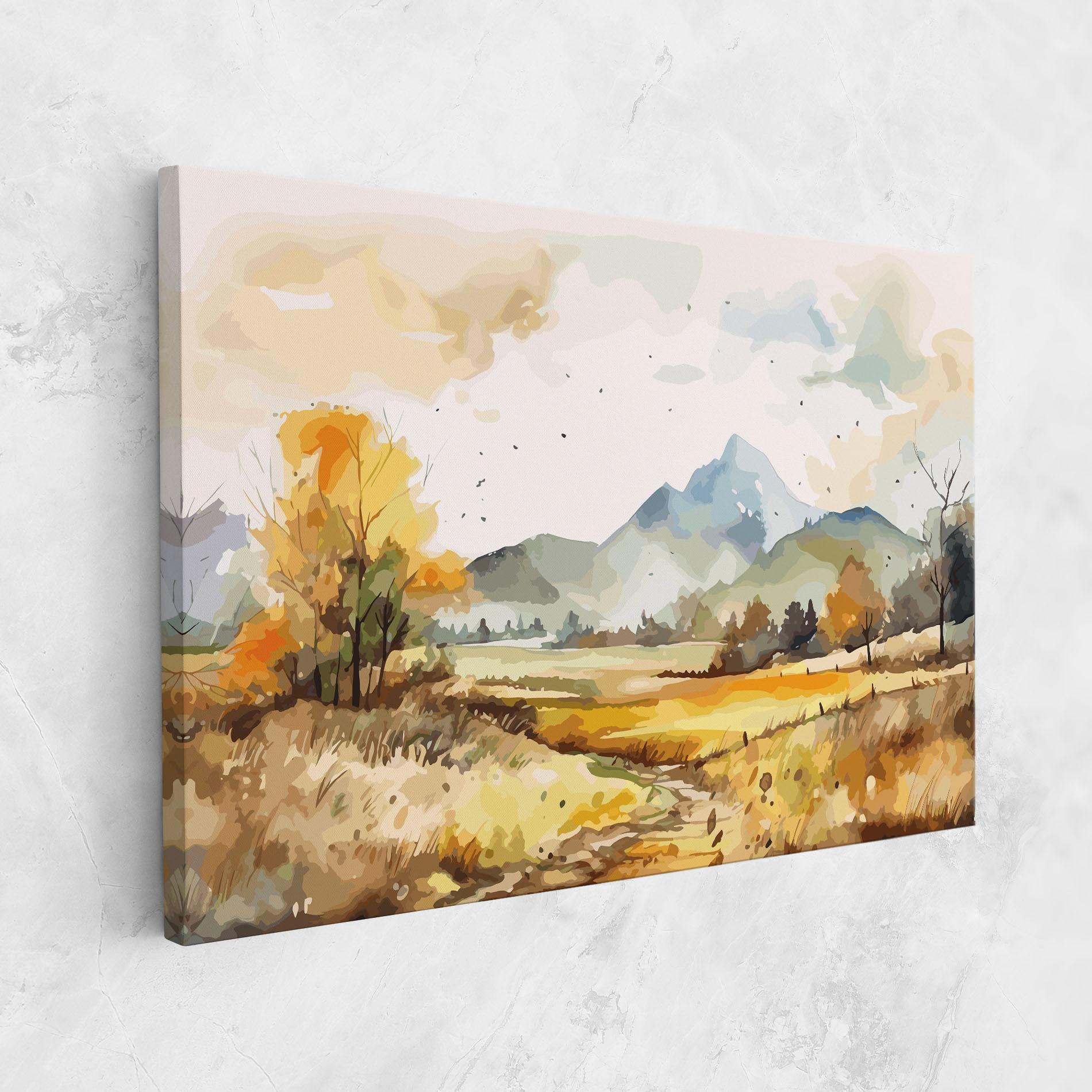 Leinwandbild Yellow Blue Autumn mockup 1