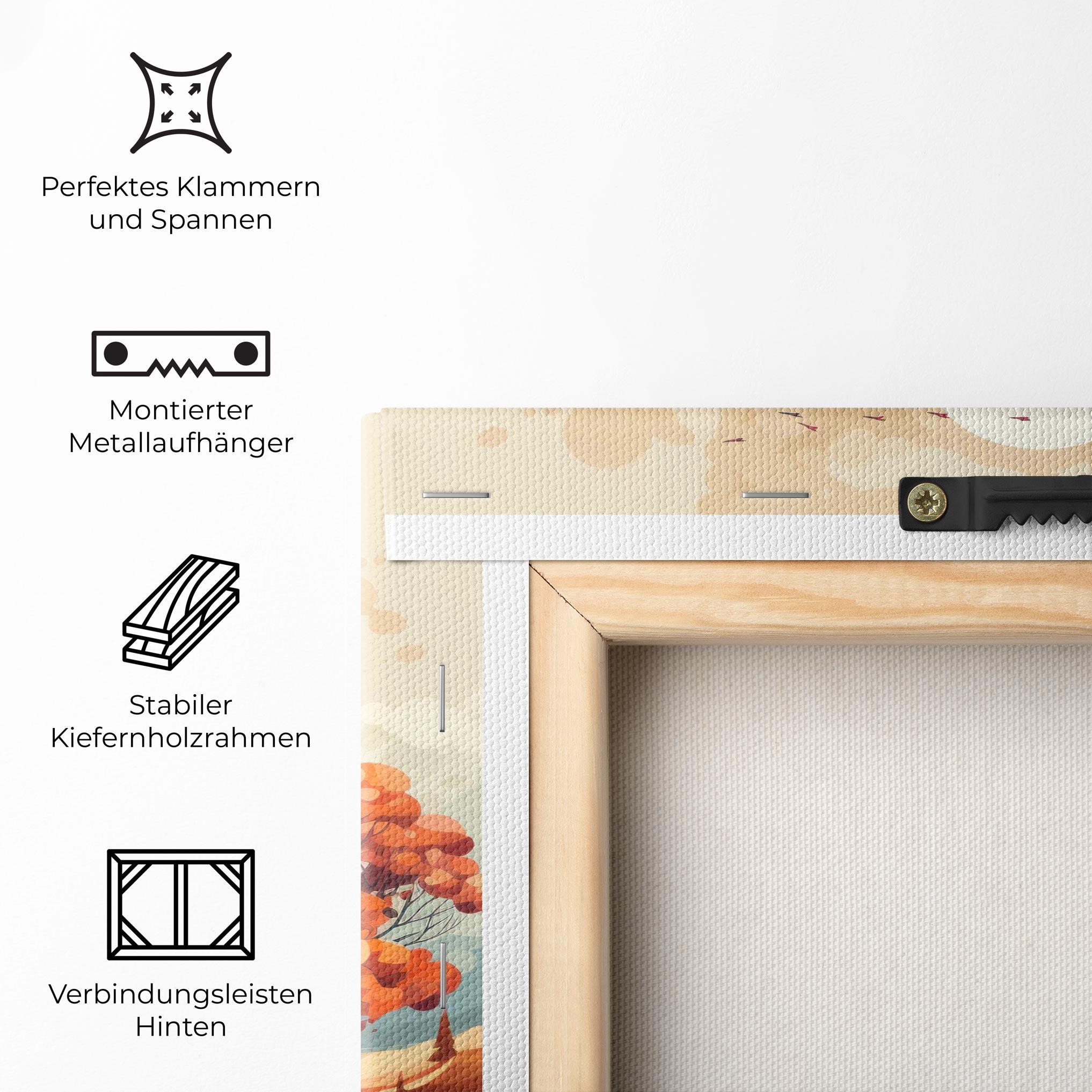 Leinwandbild Autumn Tree Painting mockup 5