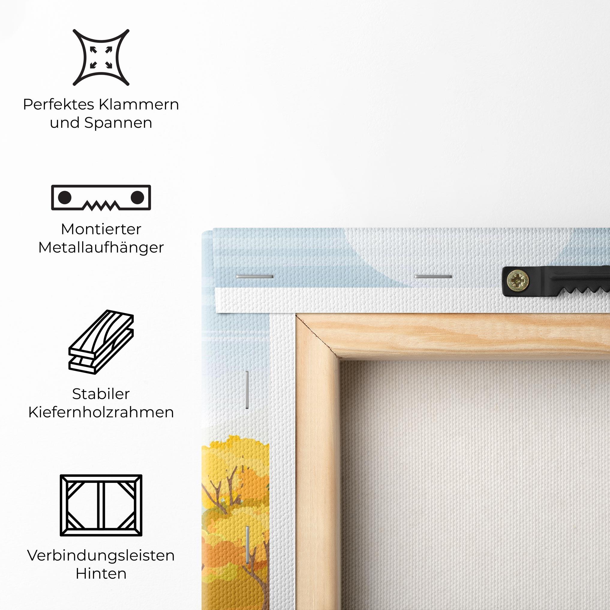 Leinwandbild Autumn Yellow View mockup 5