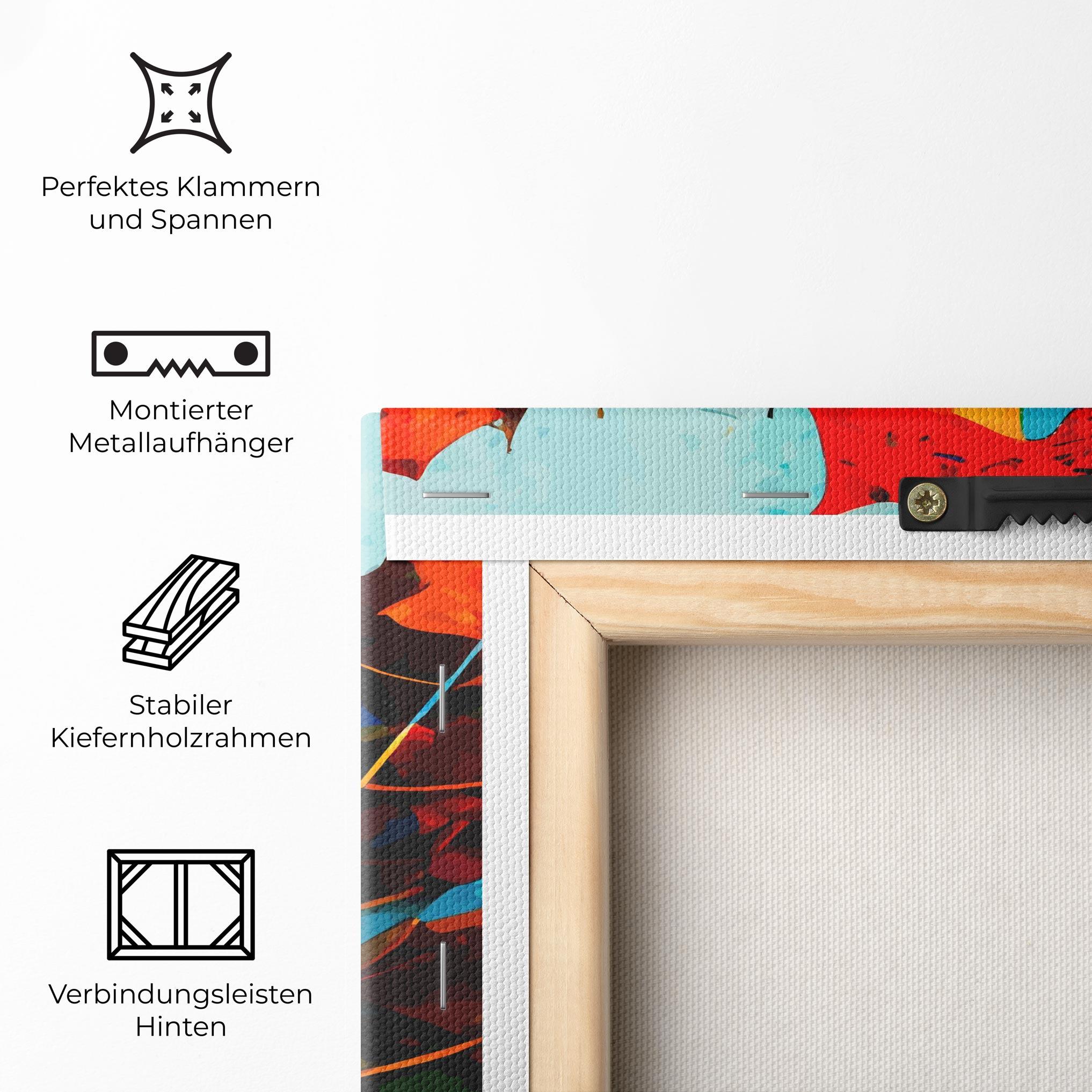 Leinwandbild Blue Orange Leaf mockup 5