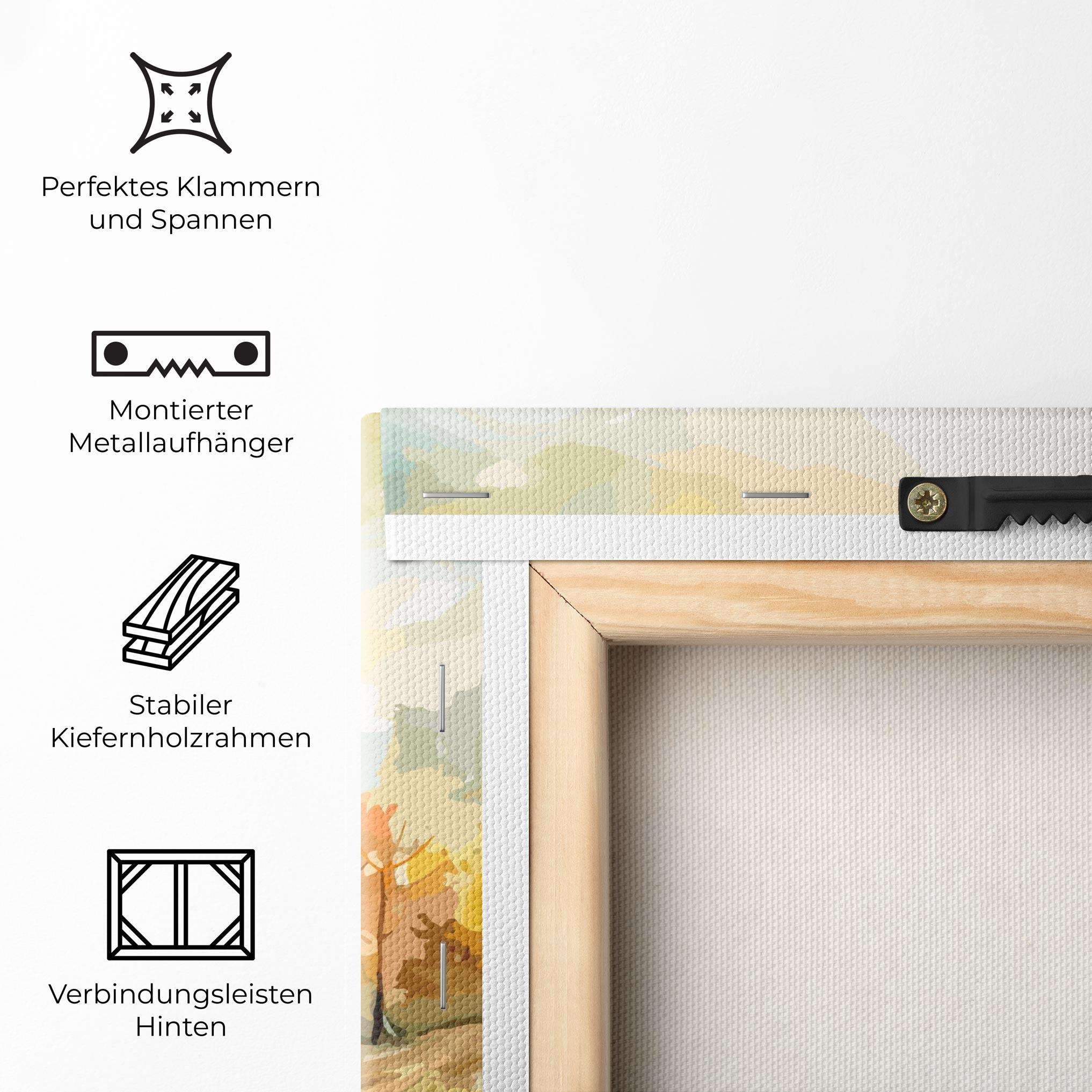 Leinwandbild Green Yellow Autumn mockup 5