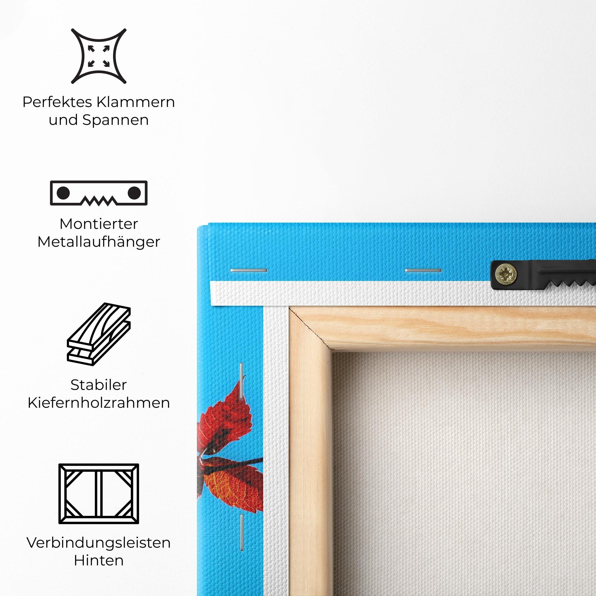Leinwandbild Red Small Leaves mockup 5