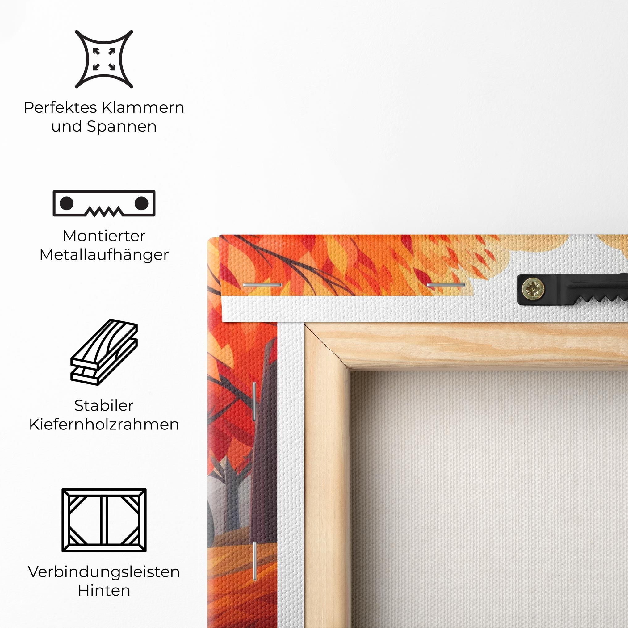 Leinwandbild Red Trees Art mockup 5