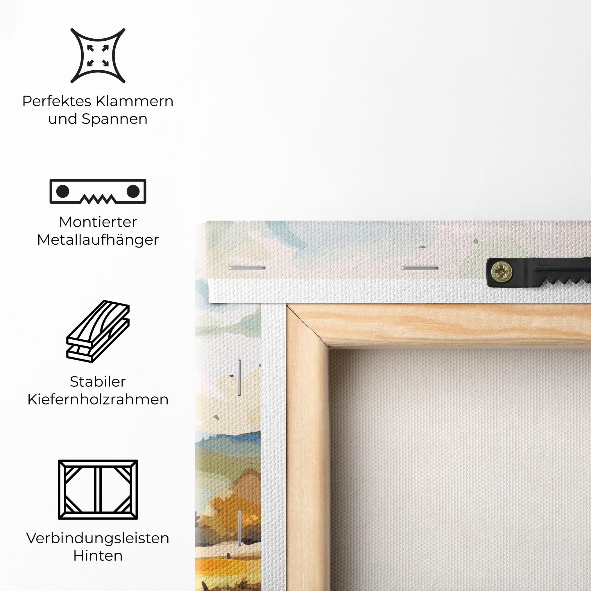 Leinwandbild Yellow Blue Autumn mockup 5